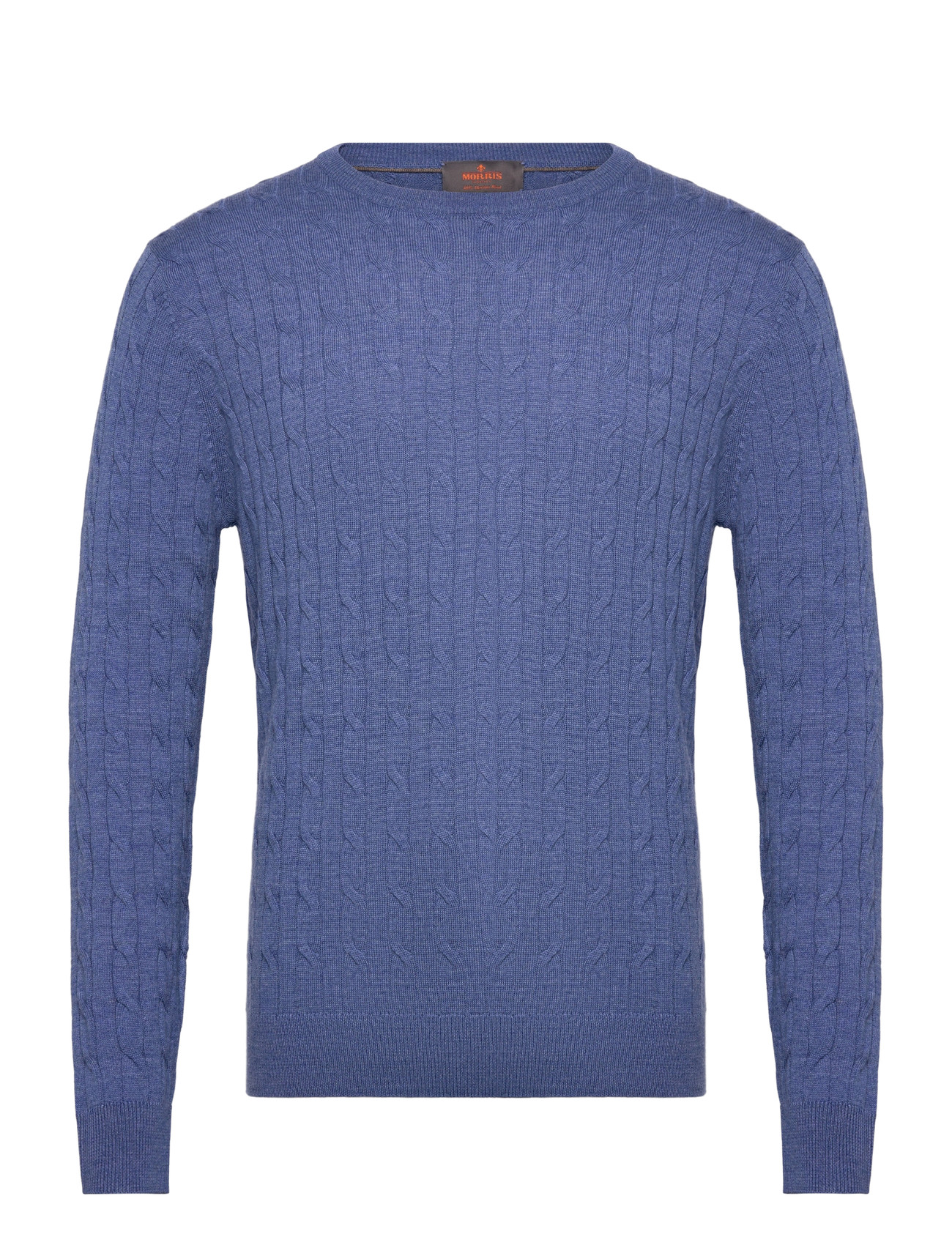 MORRIS Merino Cable Oneck Blau - XS - Herren