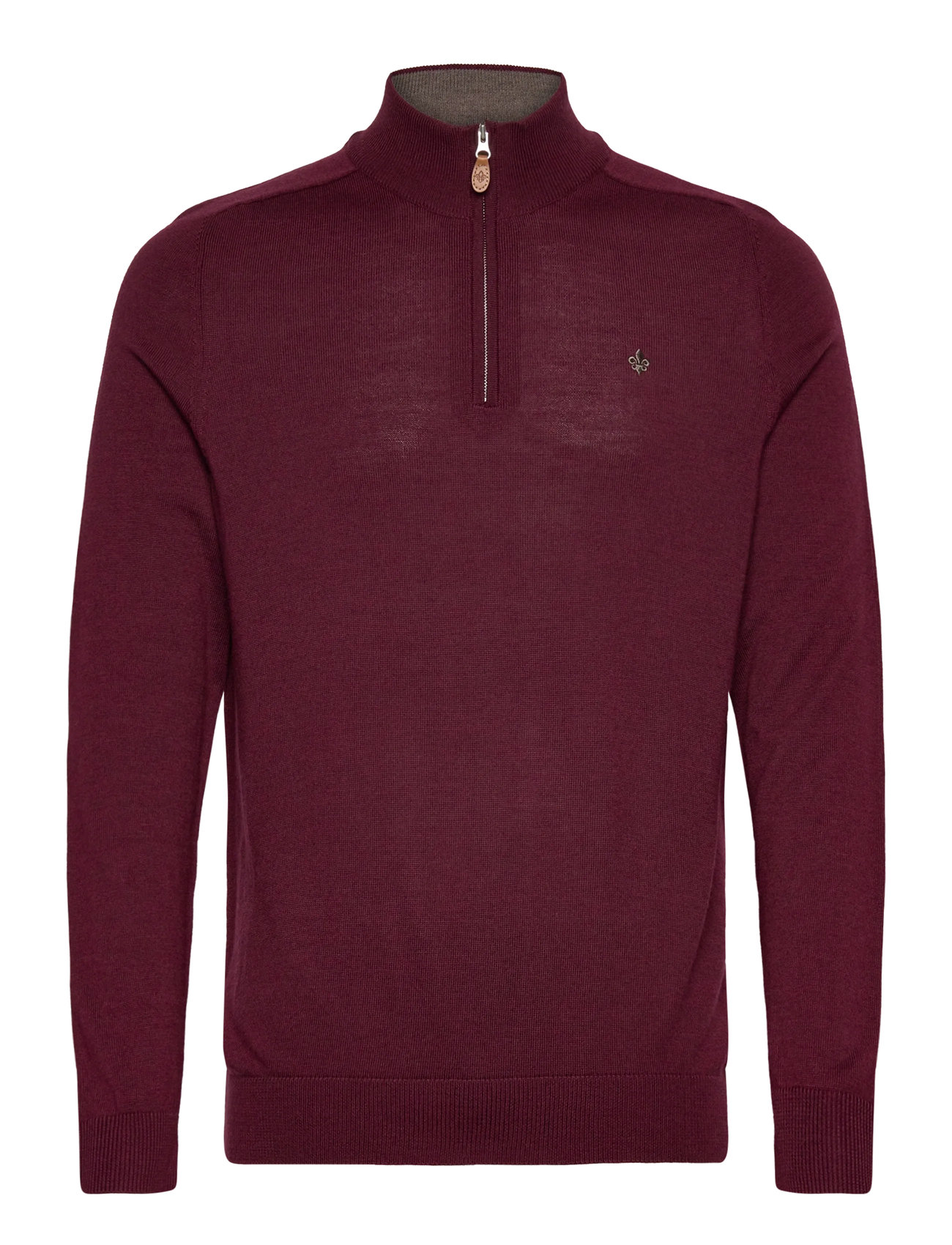MORRIS Merino John Zip Burgundy - XL - Herren