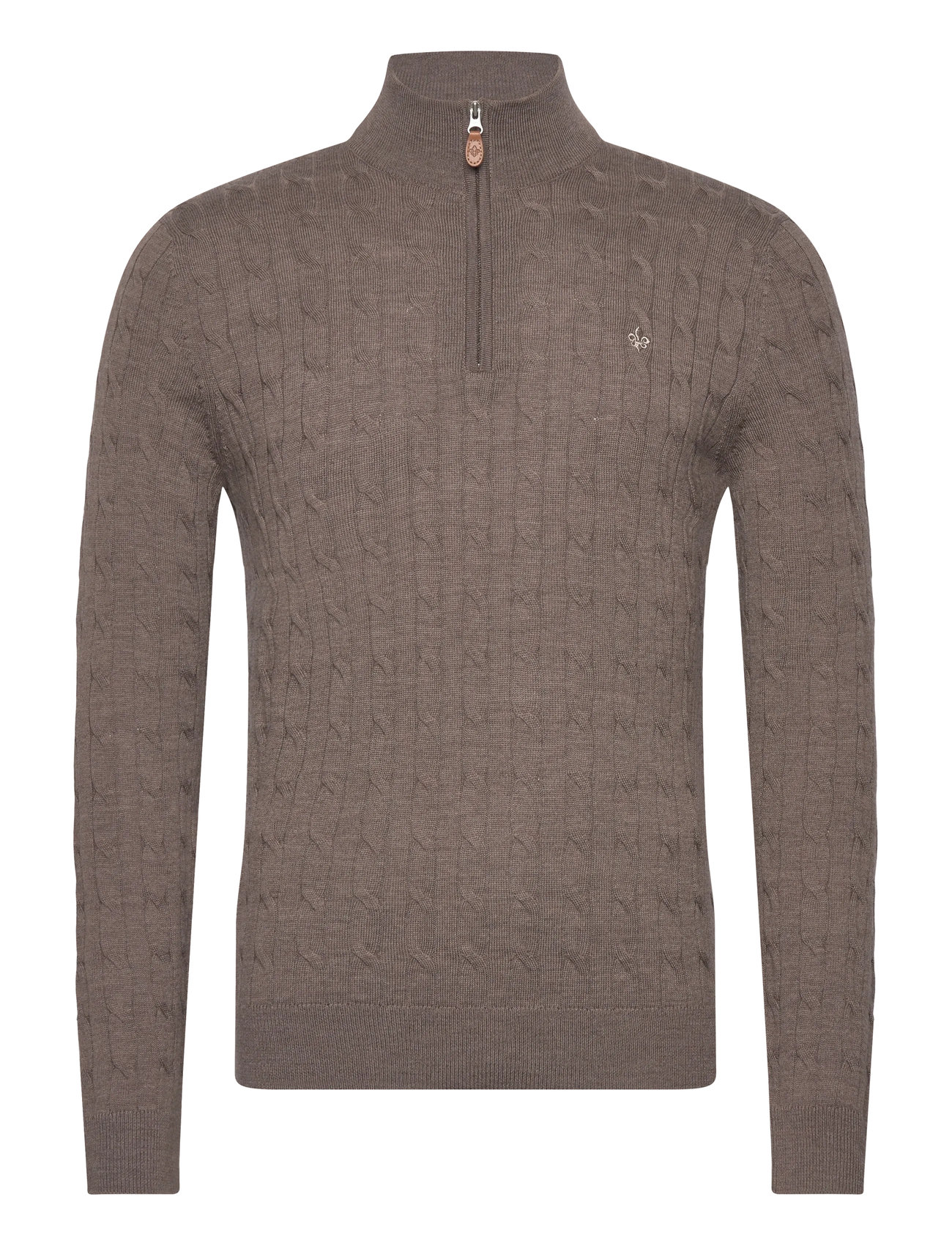 MORRIS Merino Cable John Zip Braun - XS - Herren