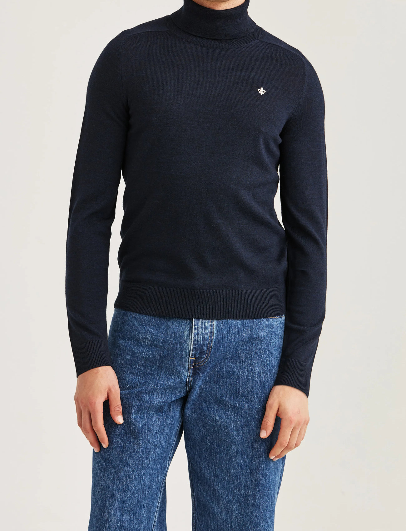 Morris Merino Roller Neck, S, Black, Strik > Rullekraves, Herre