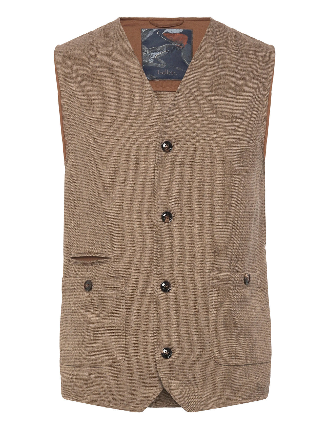 Mos Mosh Gallery Mmgconor Pin Waistcoat, 50, Beige, Suits & Blazere > Waistcoats, Herre
