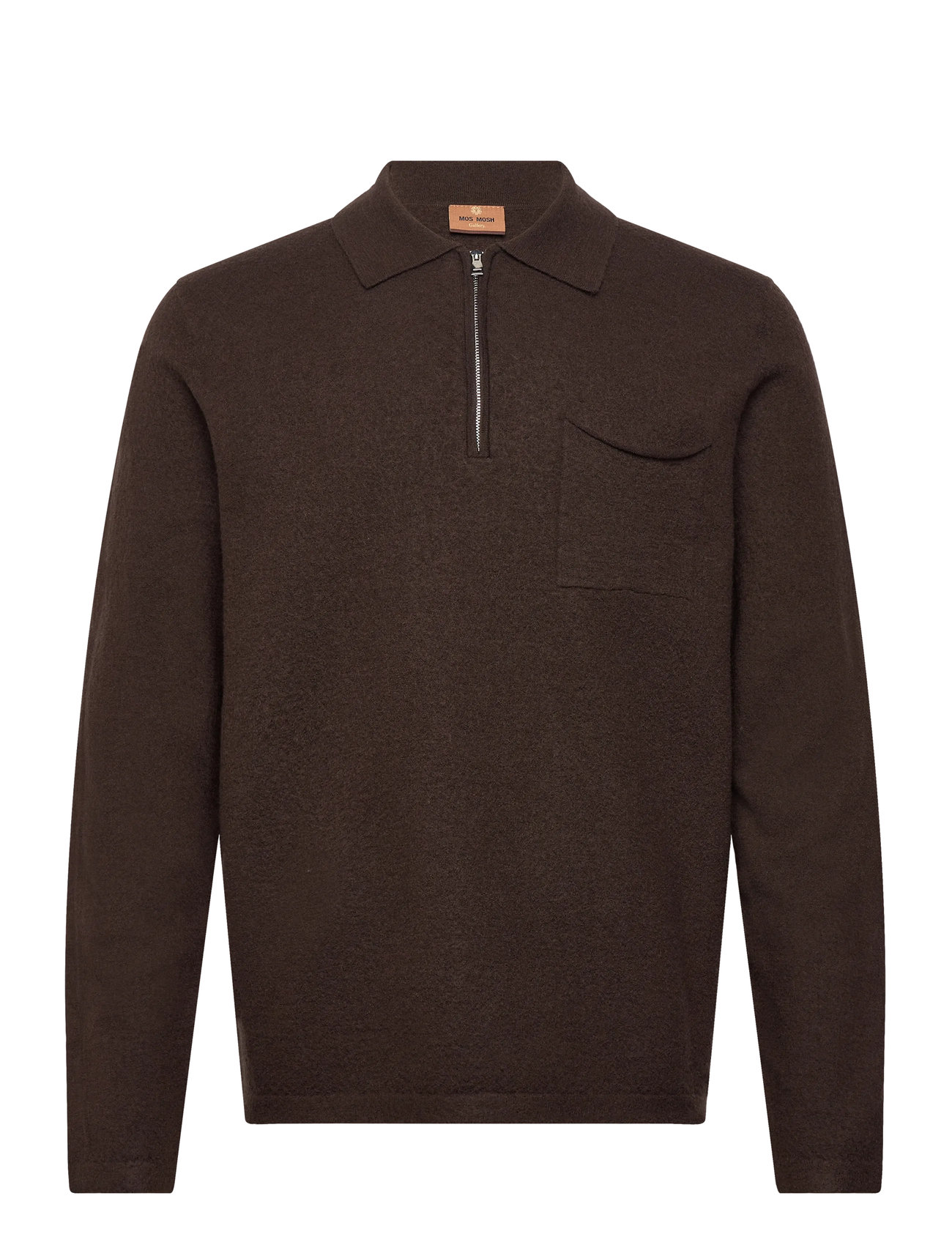 MOS MOSH GALLERY Mmgryan Boil Zip Polo Pullover Braun - M - Herren