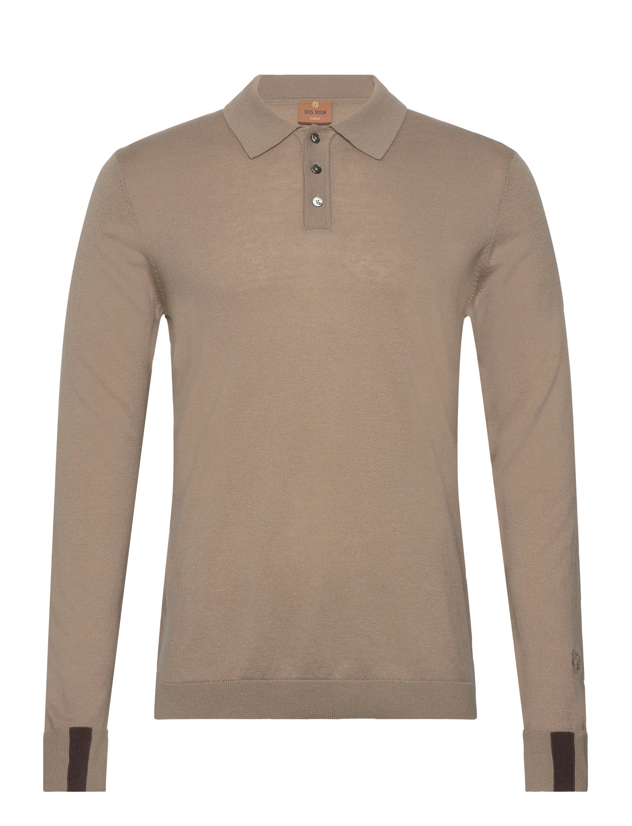 MOS MOSH GALLERY Mmgadam Soft Ls Polo Knit Beige - L - Herren