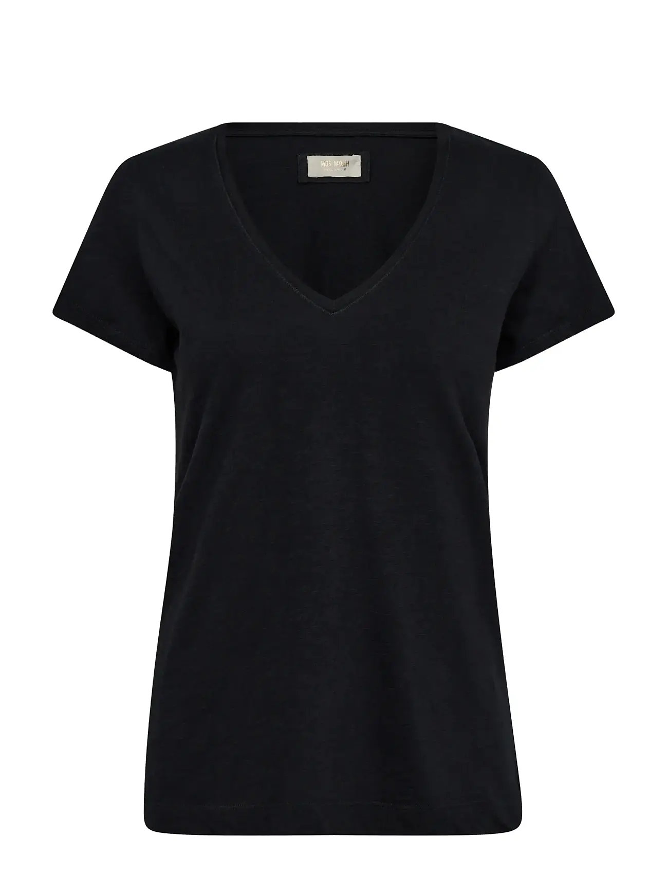 MOS MOSH Mmarden Organic V-Ss Tee Schwarz - M - Damen