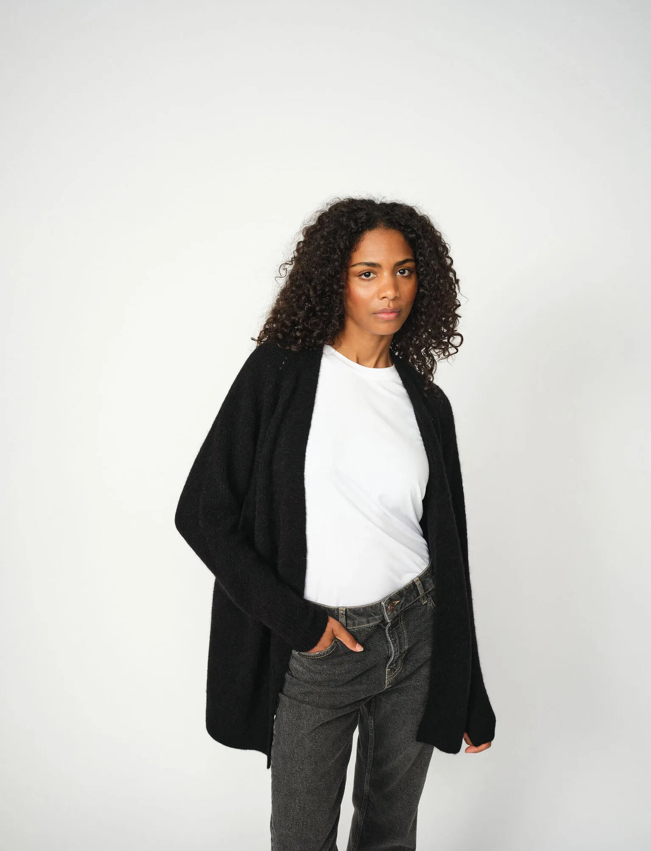 MOS MOSH Mmthora Long Cardigan, S, Black, Strik > Cardigans, Dame