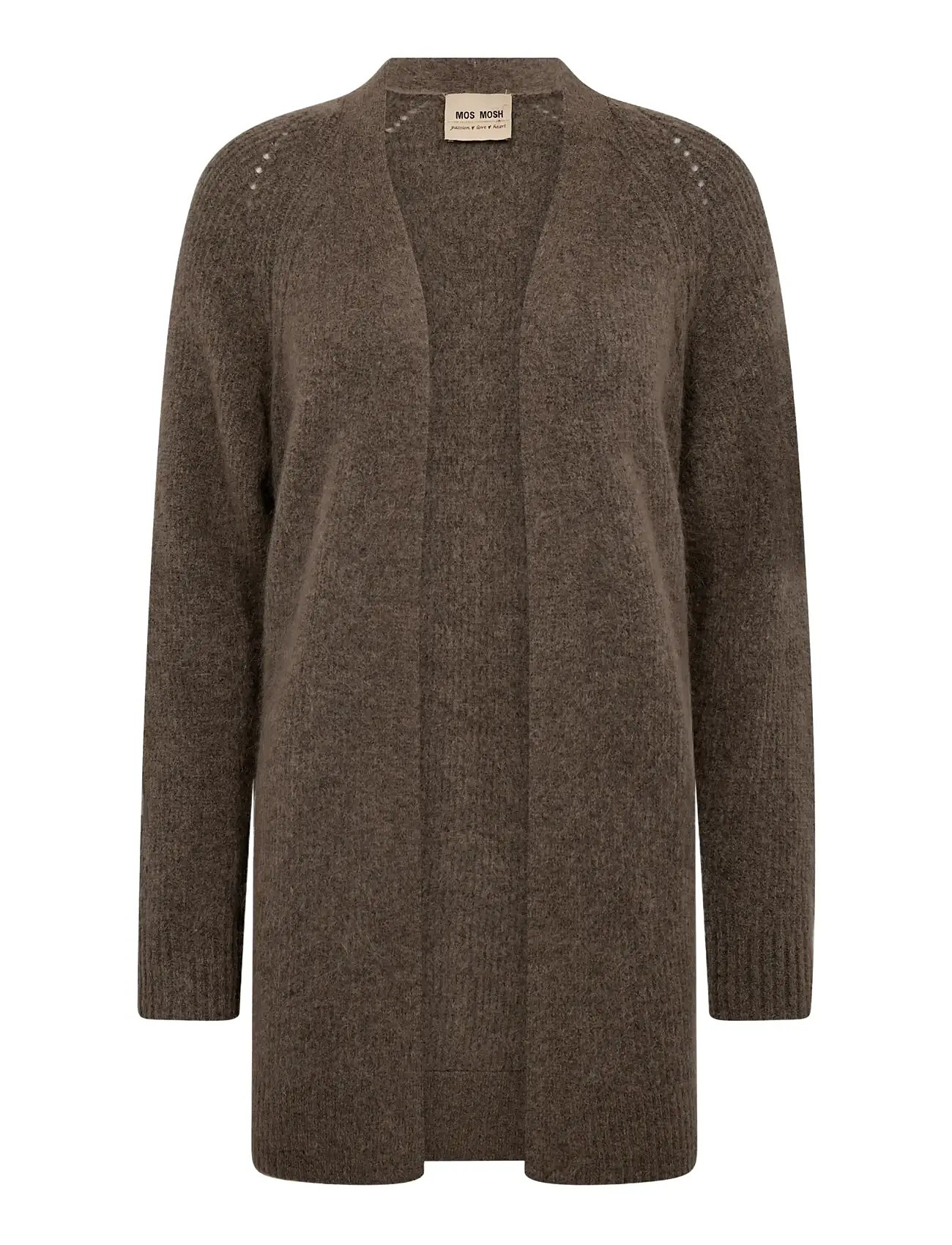 MOS MOSH Mmthora Long Cardigan, M, Brown, Strik > Cardigans, Dame