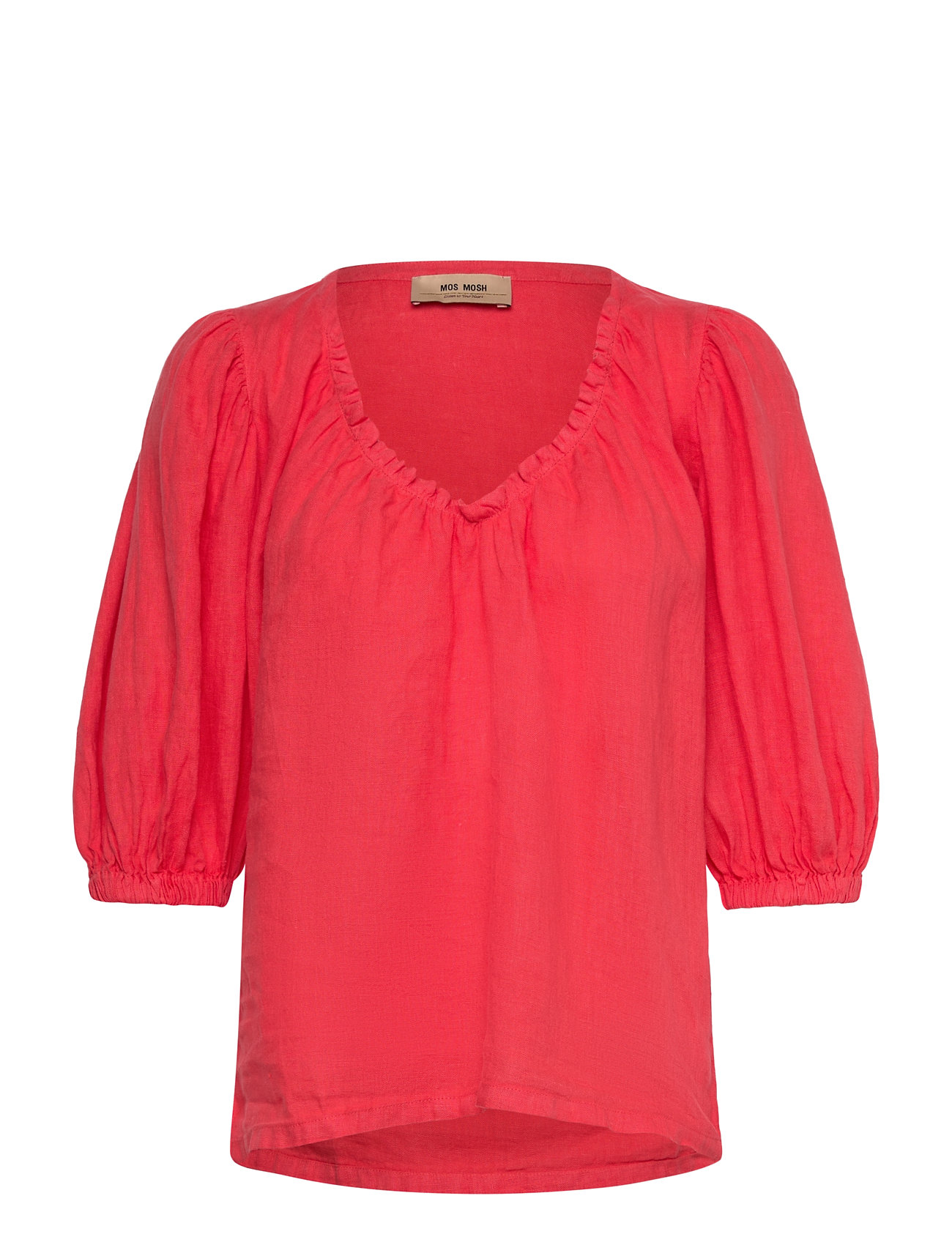 MOS MOSH Mmtaissa Linen Bluse Rot - XL - Damen