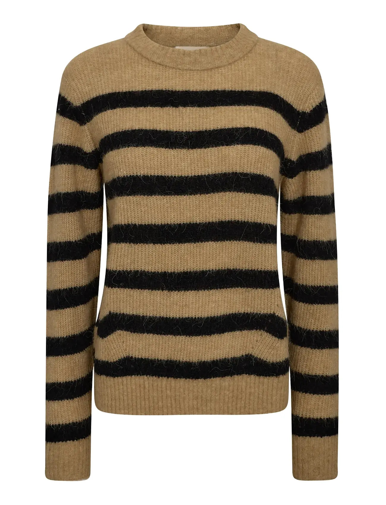 MOS MOSH Mmthora Stripe Crewneck Knit Beige - M - Damen