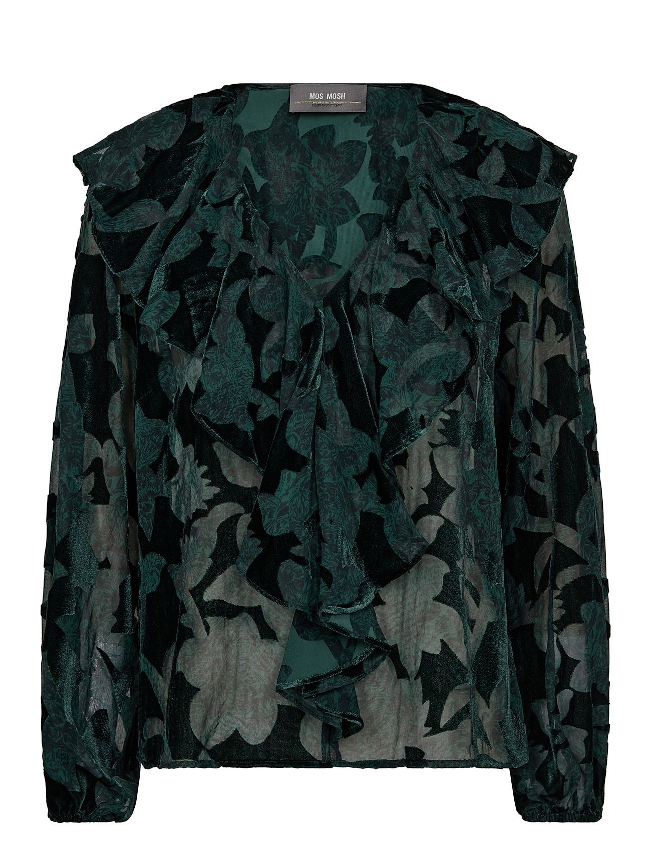 MOS MOSH Mmbasile Burn Blouse, M, Green, Bluser > Langærmede, Dame
