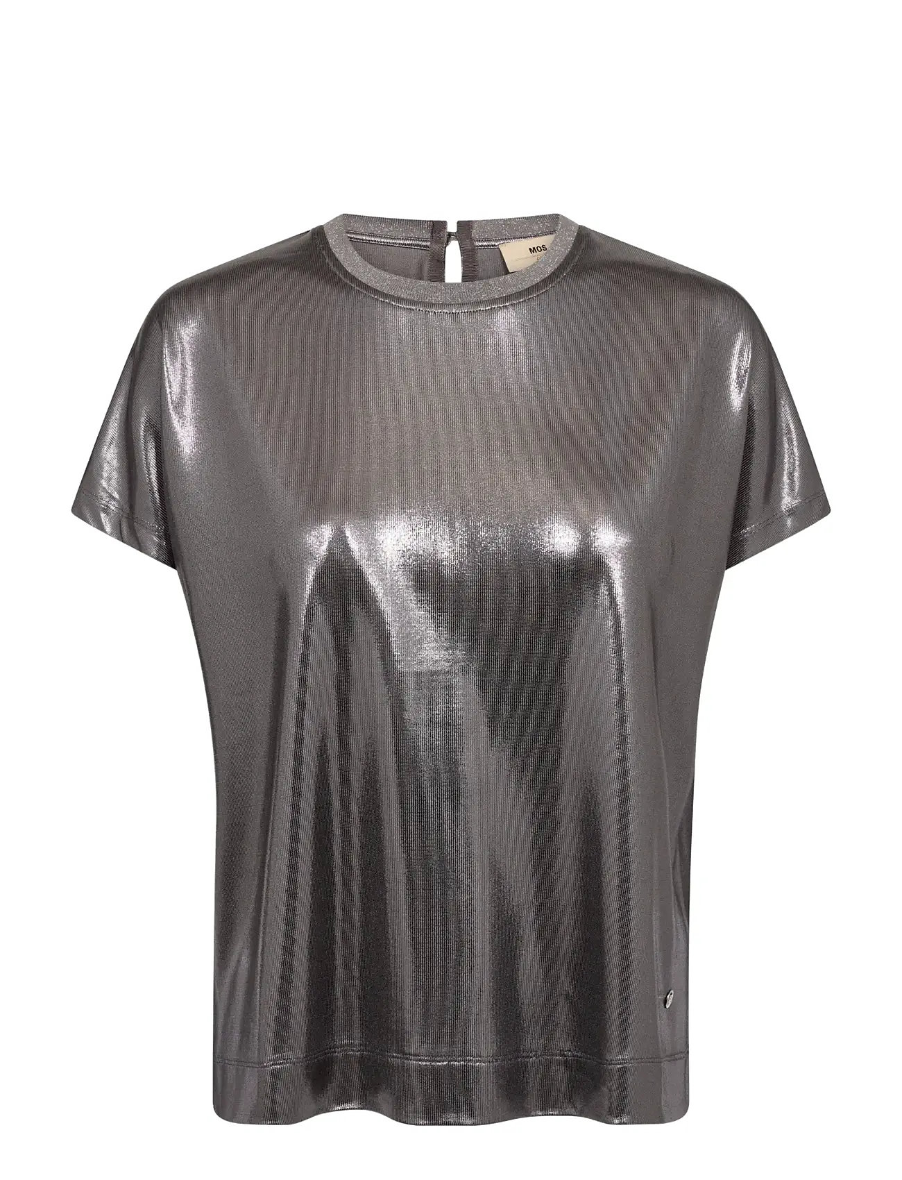 MOS MOSH Mmnivola O-Neck Metallic Tee Silber - XS - Damen