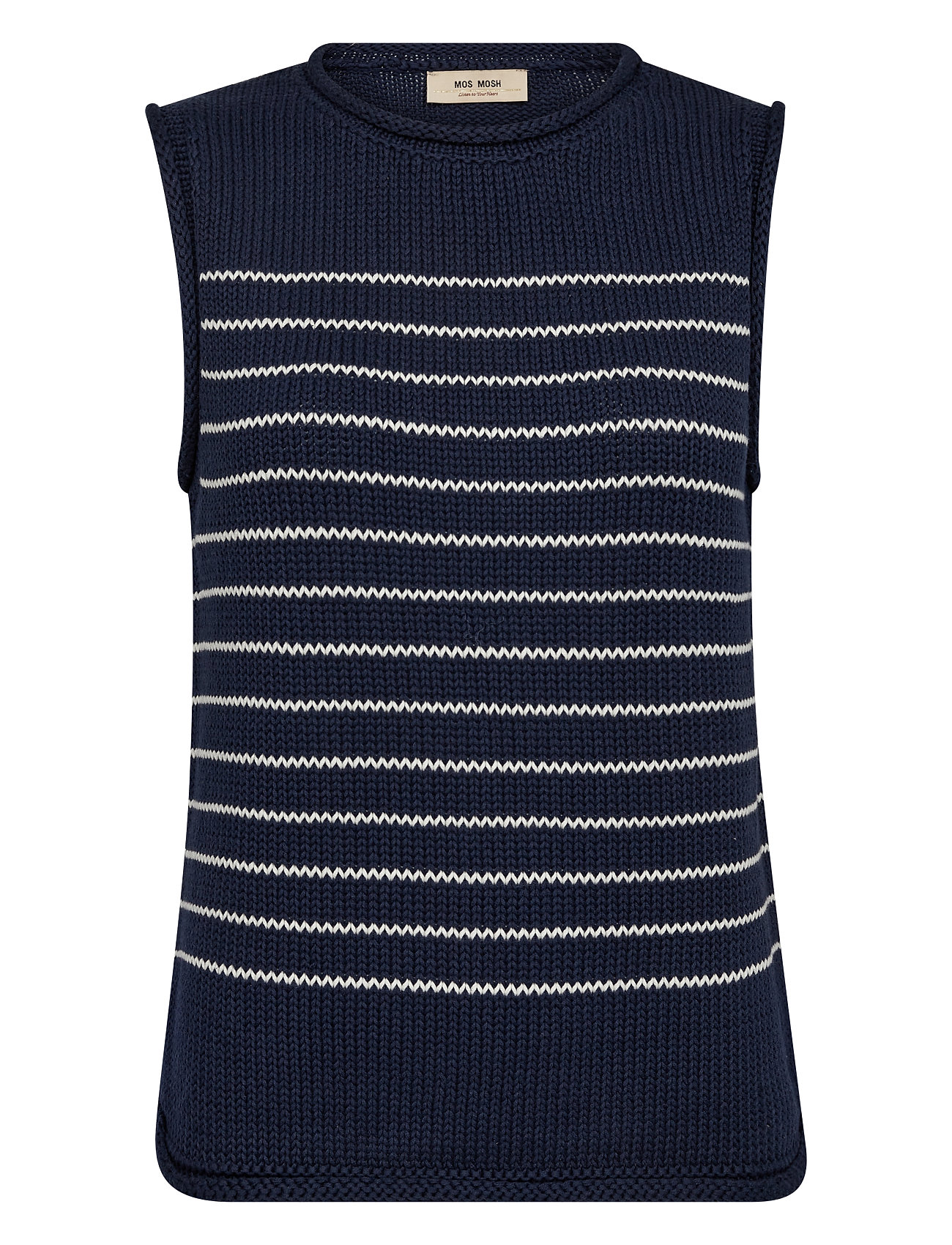 MOS MOSH Mmaubin Sl Stripe Knit Oberteil Navy - S - Damen