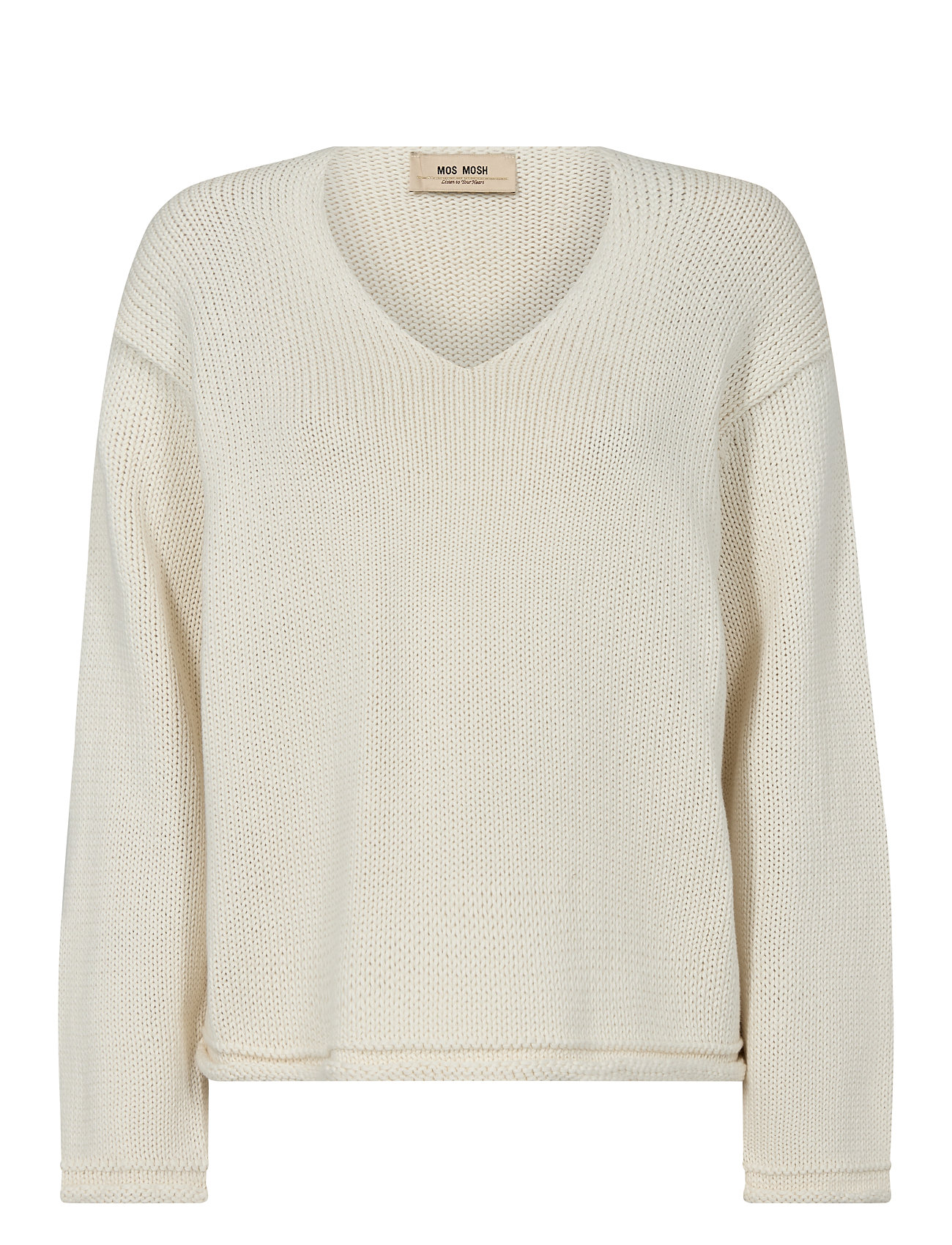 MOS MOSH Mmbine Ls V-Neck Knit Beige