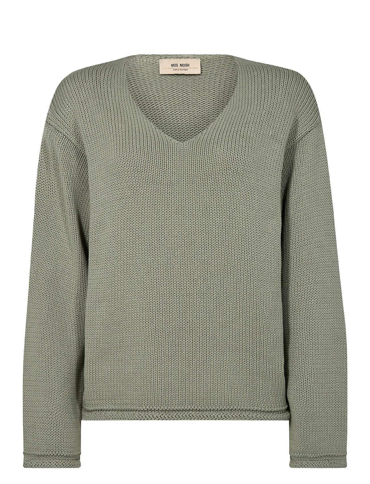 MOS MOSH Mmbine Ls V-Neck Knit Khaki Green