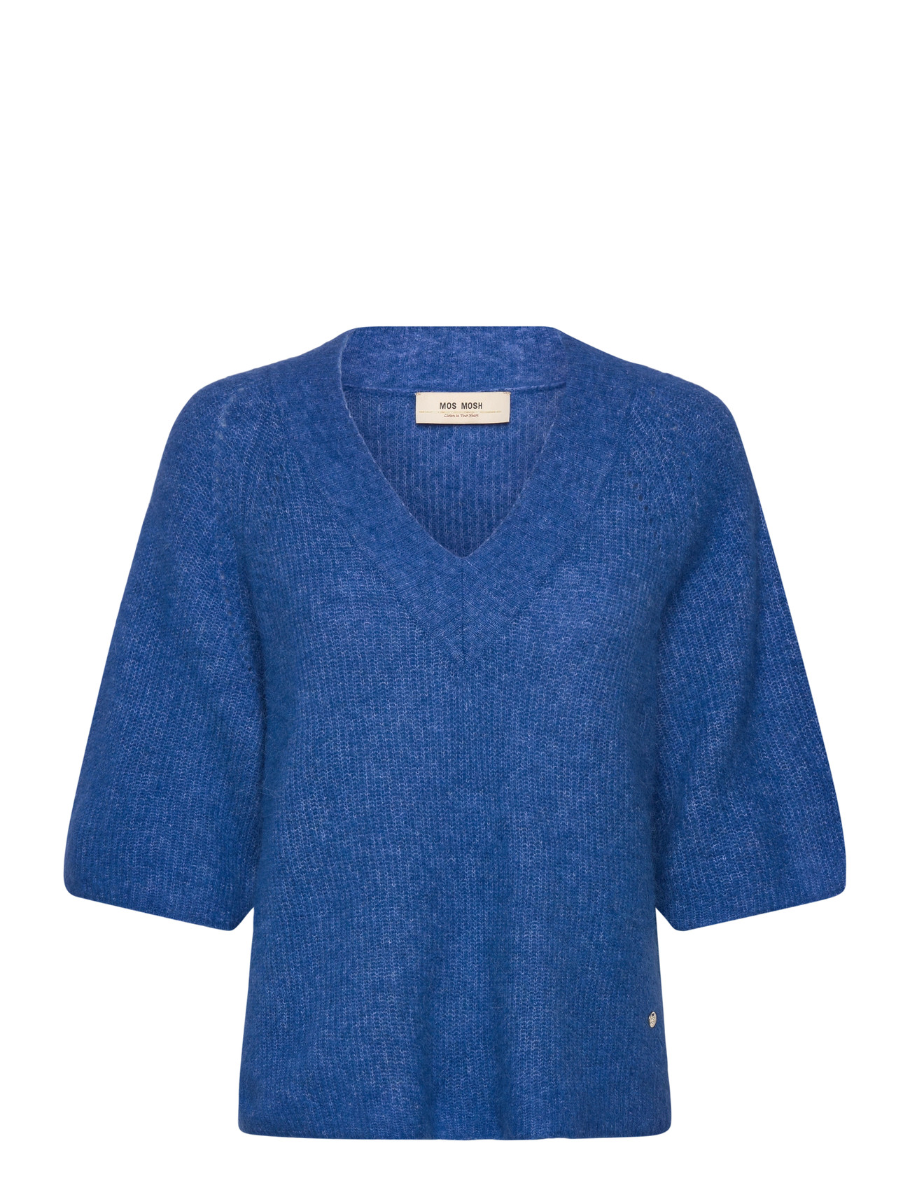 MOS MOSH Mmtaci 3/4 V-Ausschnitt Knit Blau - M - Damen