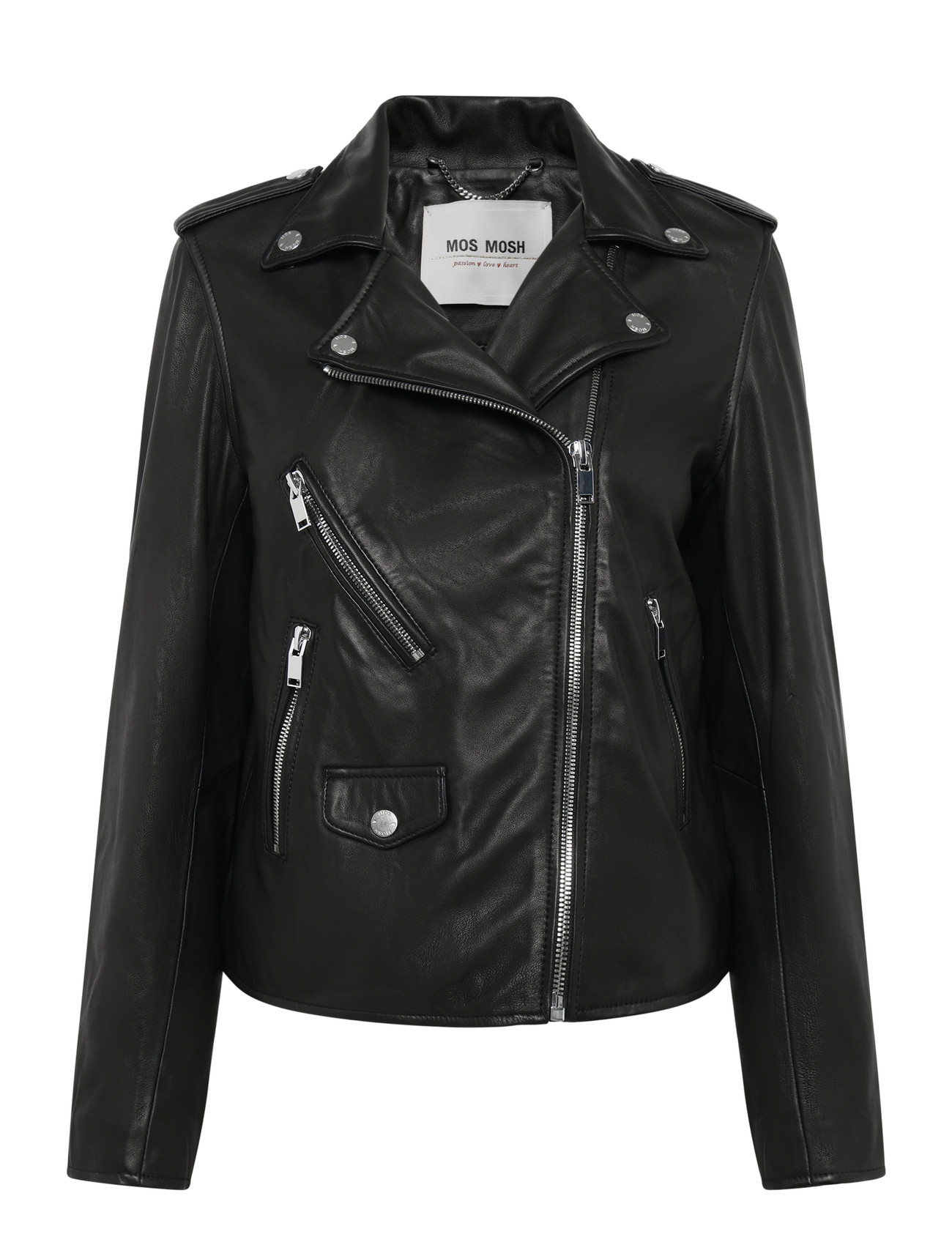 MOS MOSH Mmmitchel Mol Leather Jacket, 38, Black, Jakker > Læder, Dame