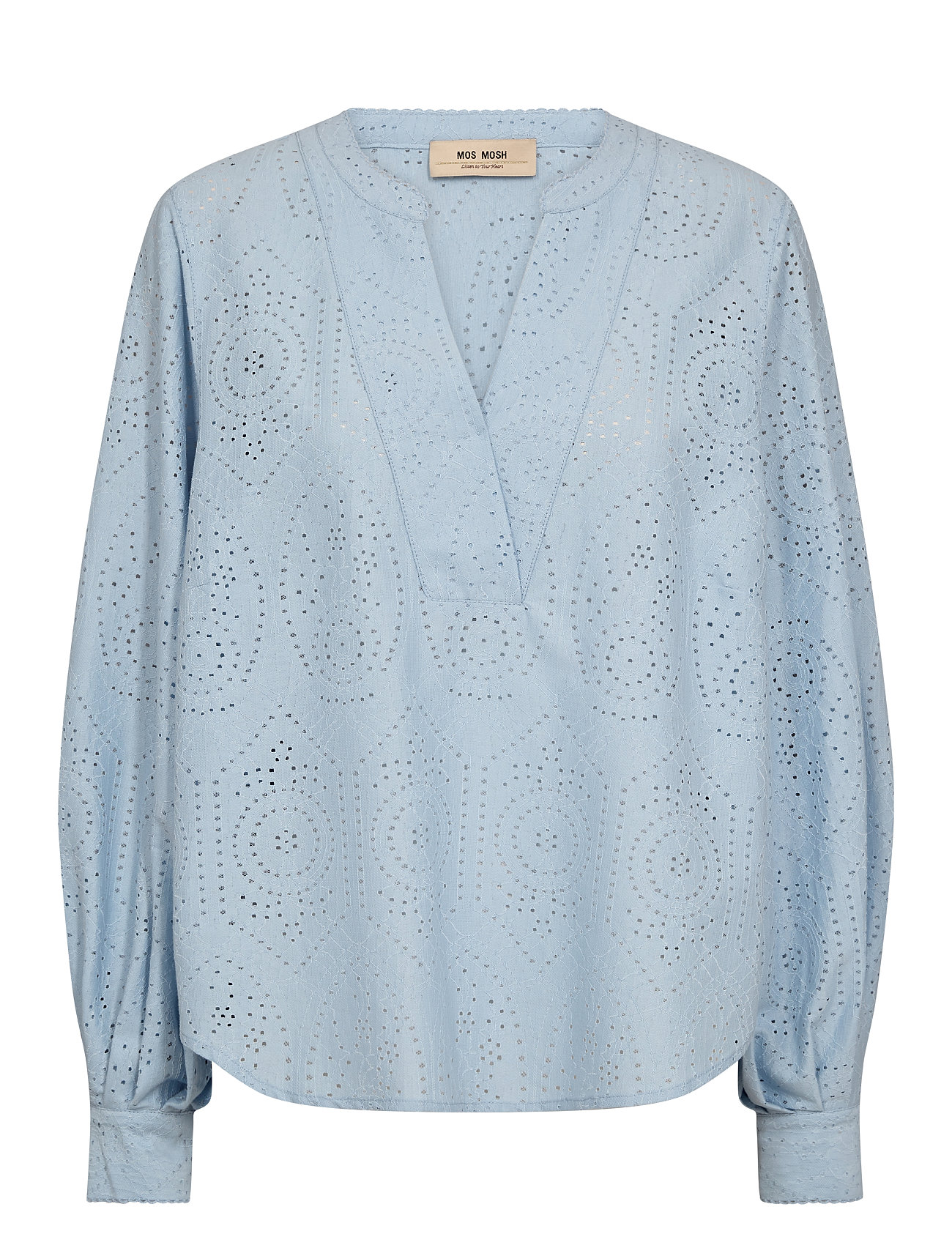 MOS MOSH Mmyen Sina Lace Blouse, M, Blue, Bluser > Langærmede, Dame
