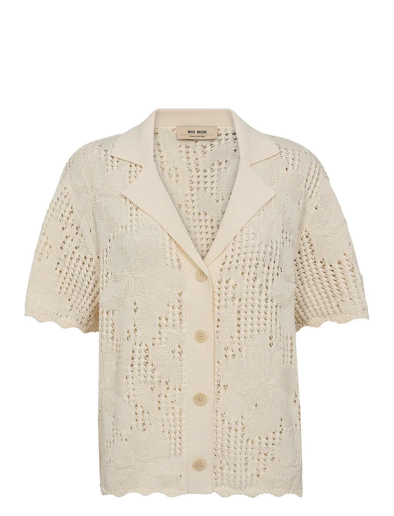 MOS MOSH Mmune Flower Knit Cardigan Cream - S - Damen