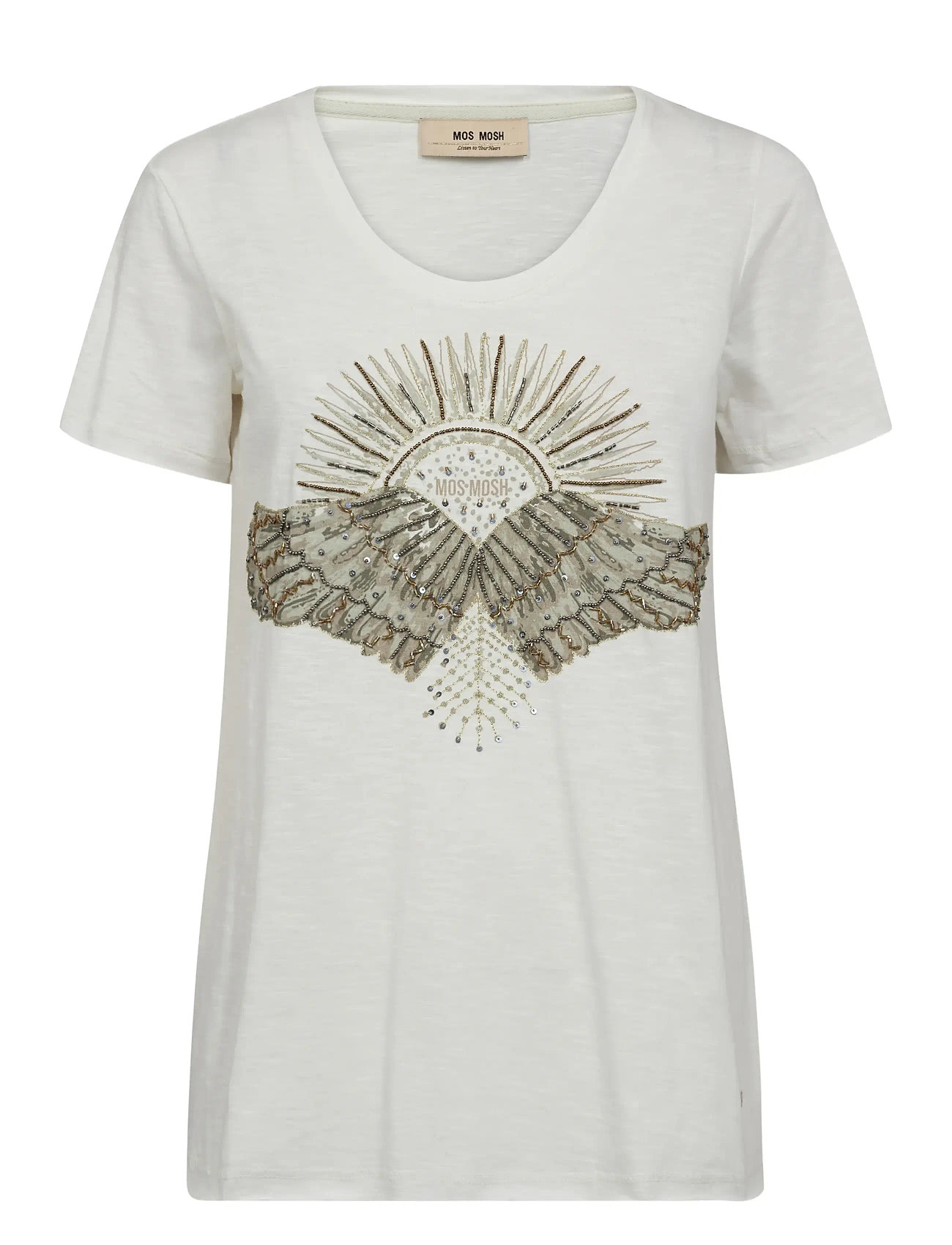 Mmnadine O-Ss Deco Tee Dresses T-shirt Dresses White MOS MOSH