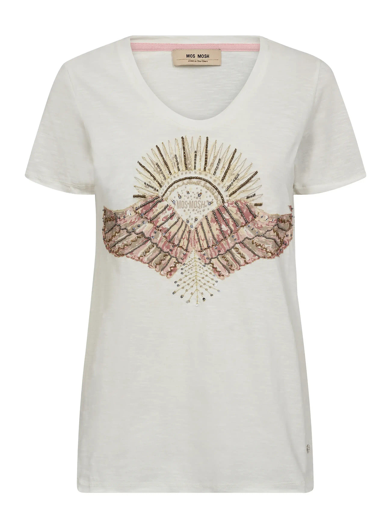Mmnadine O-Ss Deco Tee Dresses T-shirt Dresses White MOS MOSH