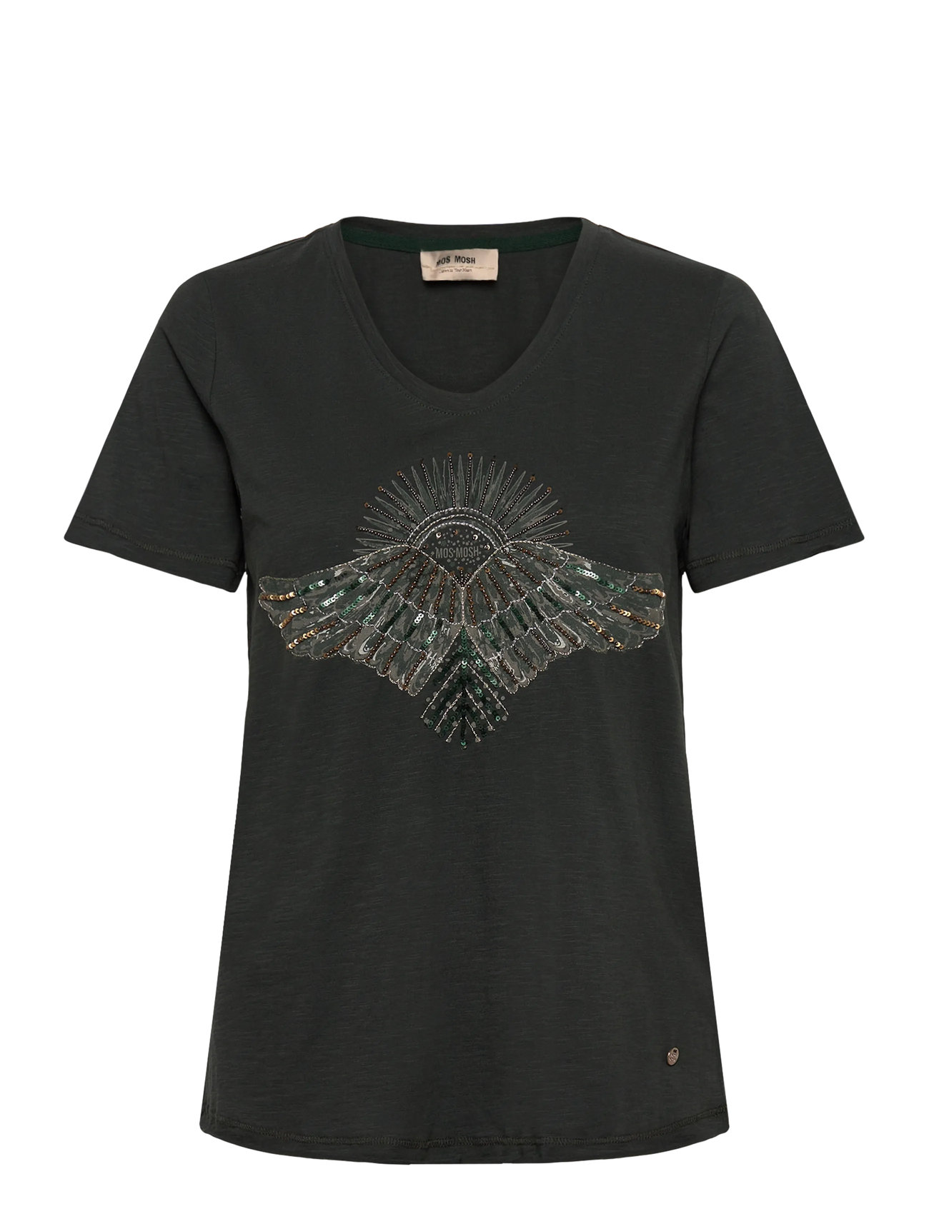 MOS MOSH Mmnadine O-Ss Deco Tee Grau - L - Damen