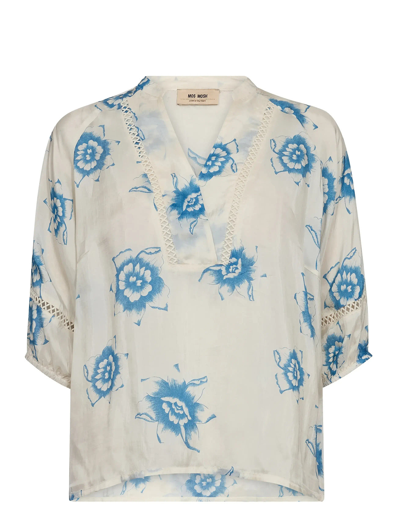 MOS MOSH MHerrenyna Floralisal Bluse Cream - L - Damen