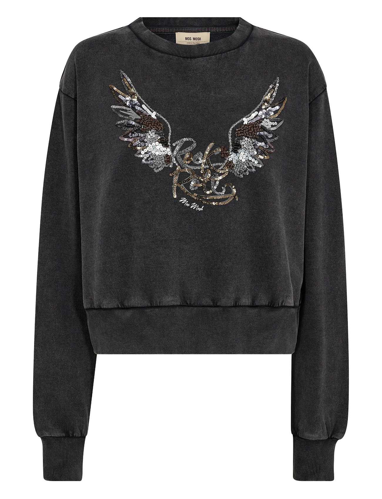 MOS MOSH Mmcosette O-Ls Deco Sweatshirt Schwarz - XL - Damen