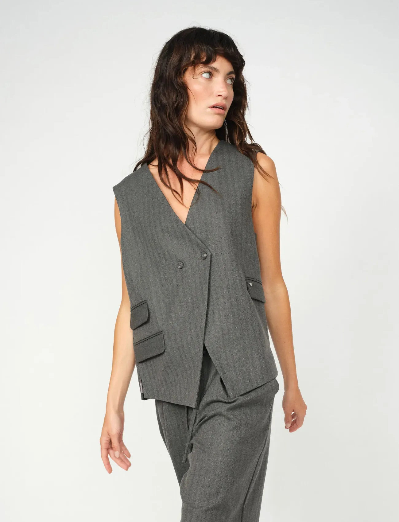MOS MOSH Mmalize Monrose Vest, 40, Grey, Blazere > Blazere Uden Ærmer, Dame