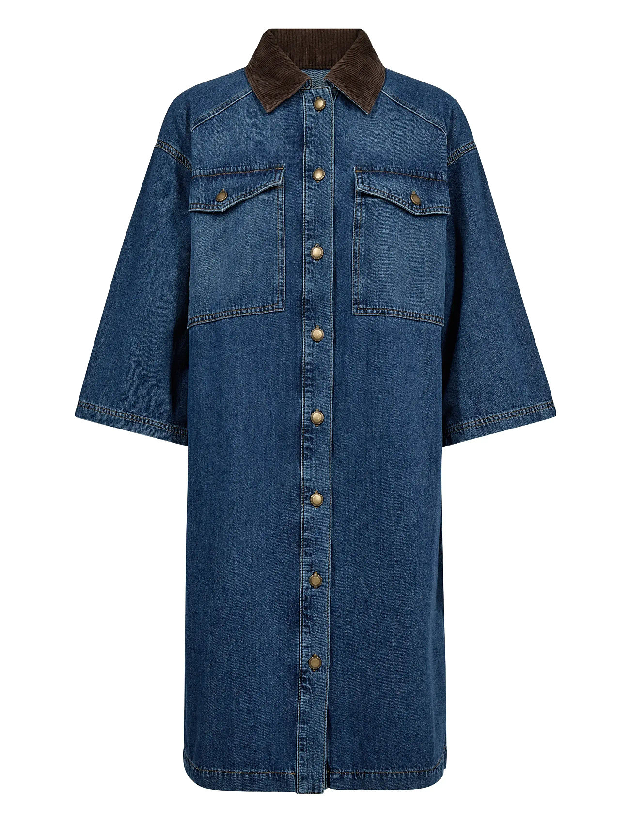 MOS MOSH Mmvikka Lara Dress, L, Blue, Kjoler > Knælange Og Midi, Dame