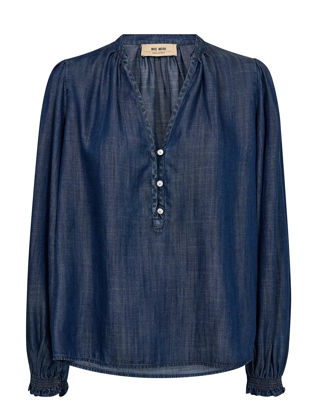 MOS MOSH Mmtazzin Dow Blouse, XS, Blue, Bluser > Langærmede, Dame