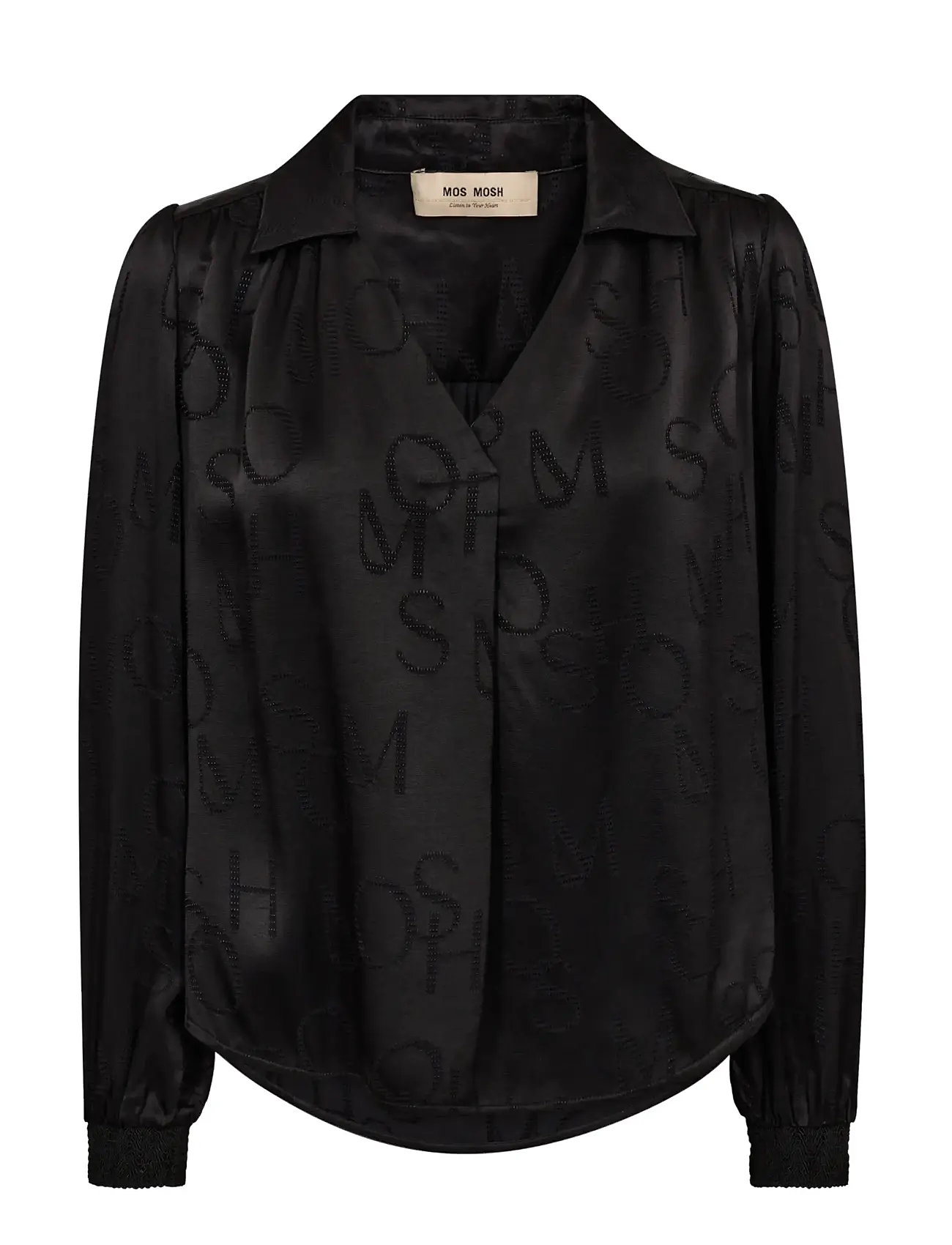 MOS MOSH Mmaldo Monogram Bluse Schwarz - S - Damen
