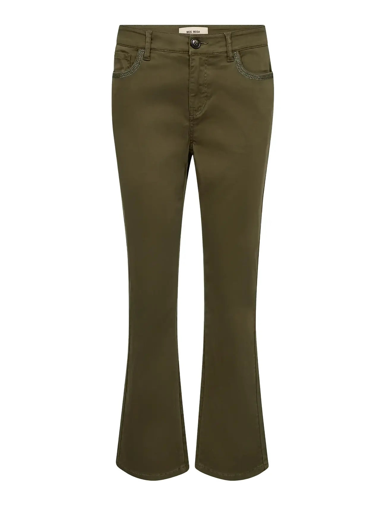 MOS MOSH Mmashley Sati Pant, 29 Short, Khaki green, Bukser > Flared, Dame