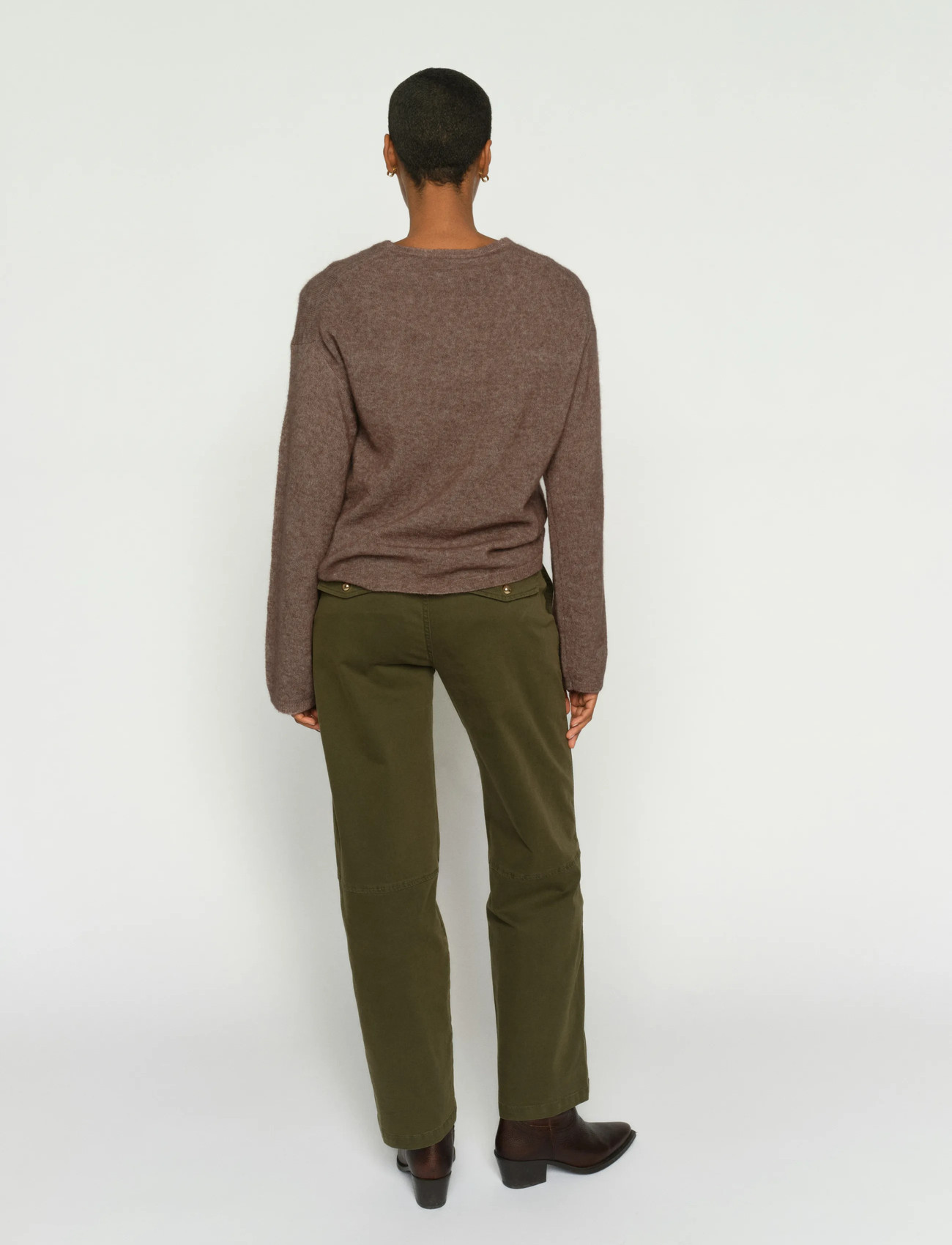MOS MOSH Mmaymen Len Pant, 27 Short, Khaki green, Bukser > Lige Ben, Dame