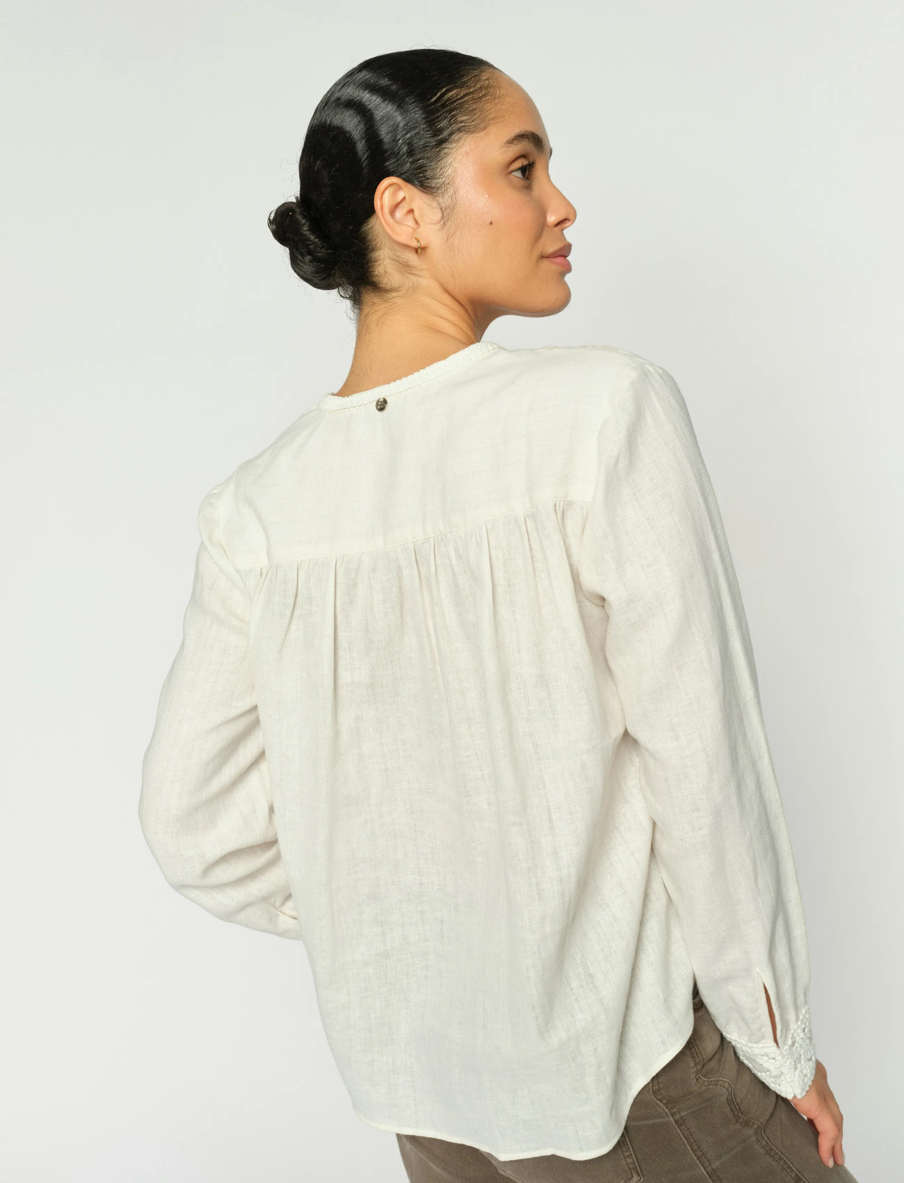MOS MOSH Mmevanda Ls Blouse, XL, Cream, Bluser > Langærmede, Dame