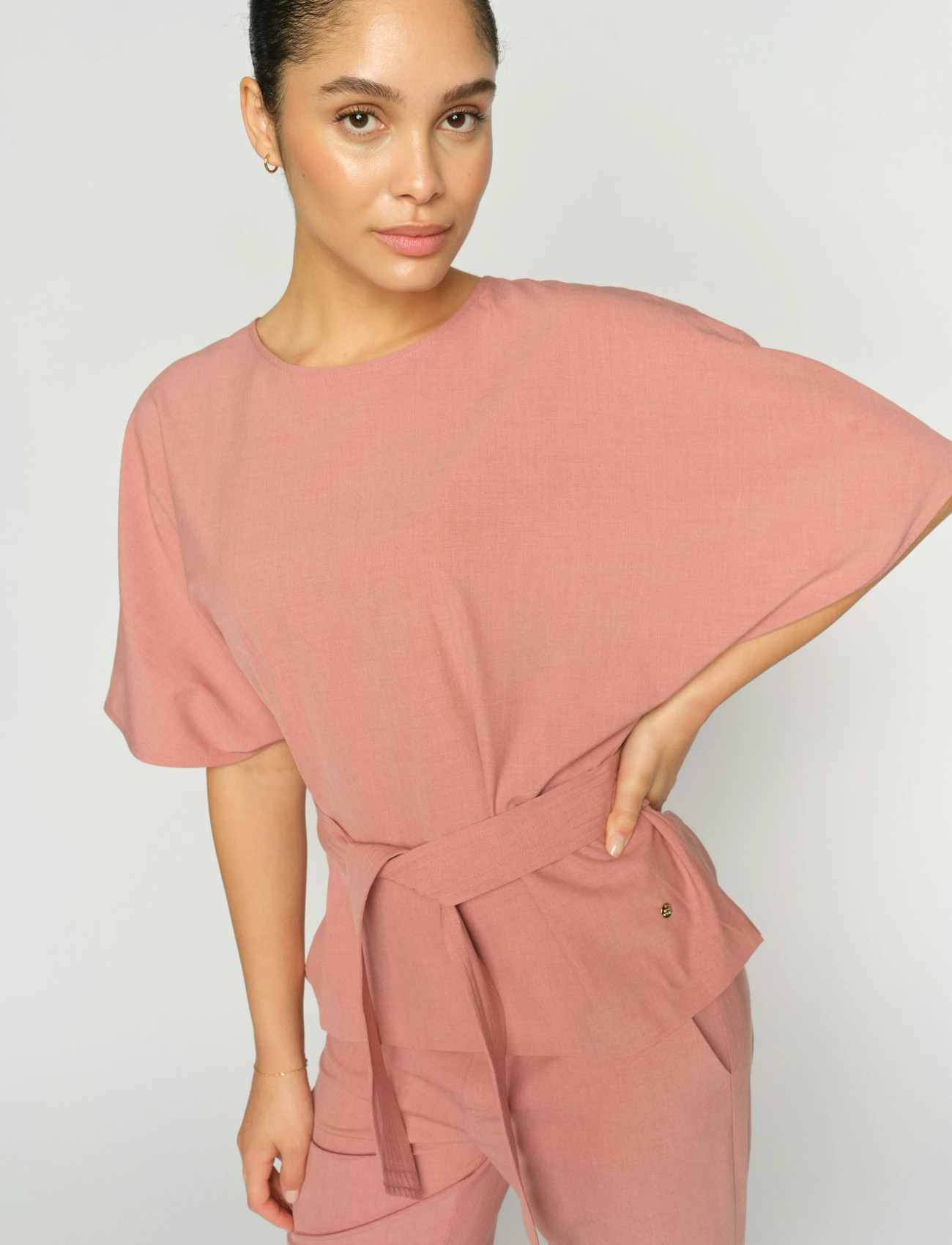 MOS MOSH Mmrikas Roy Blouse, XS, Pink, Bluser > Kortærmede, Dame