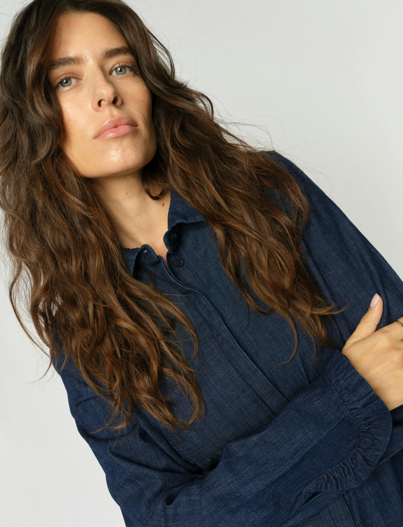 MOS MOSH Mmmattie Flip Denim Dress, M, Navy, Kjoler > Kort Kjole, Dame