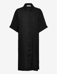 Mal Linen Shirt Dress - shirt dresses - black