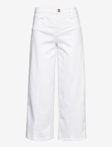 Callie Colour Jeans - džinsa bikses ar platām starām - white