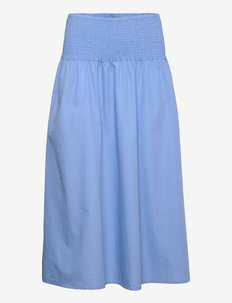 mary skirt poplin - midi nederdele - heaven blue