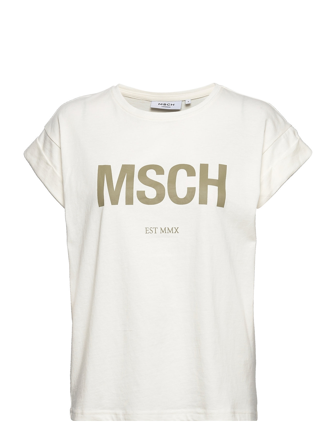 Alva Organic Msch Std Tee T-shirts & Tops Short-sleeved Vit MOSS COPENHAGEN