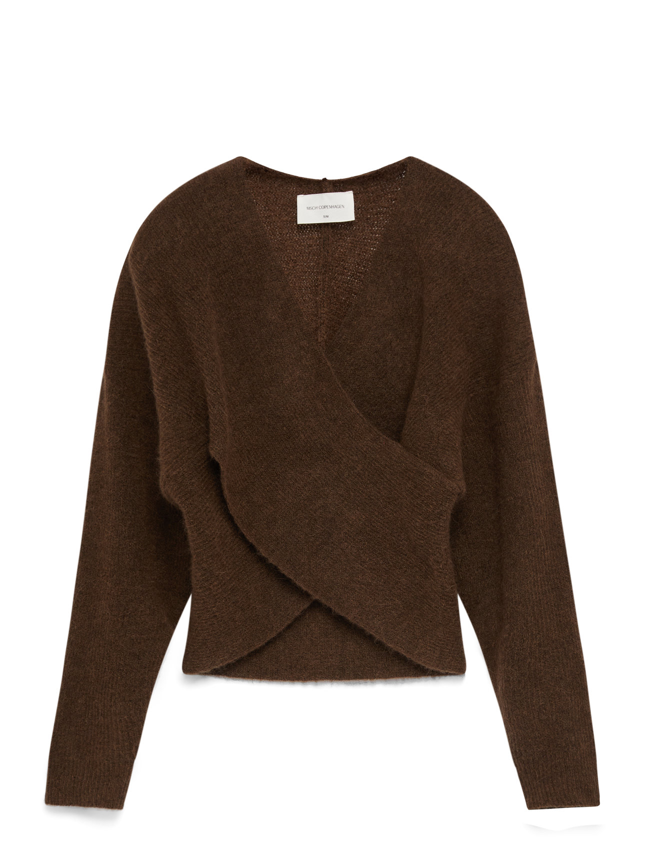 MSCH Copenhagen Mschzinelle Hope Wrap Pullover, XS/S, Brown, Strik > Trøjer, Dame