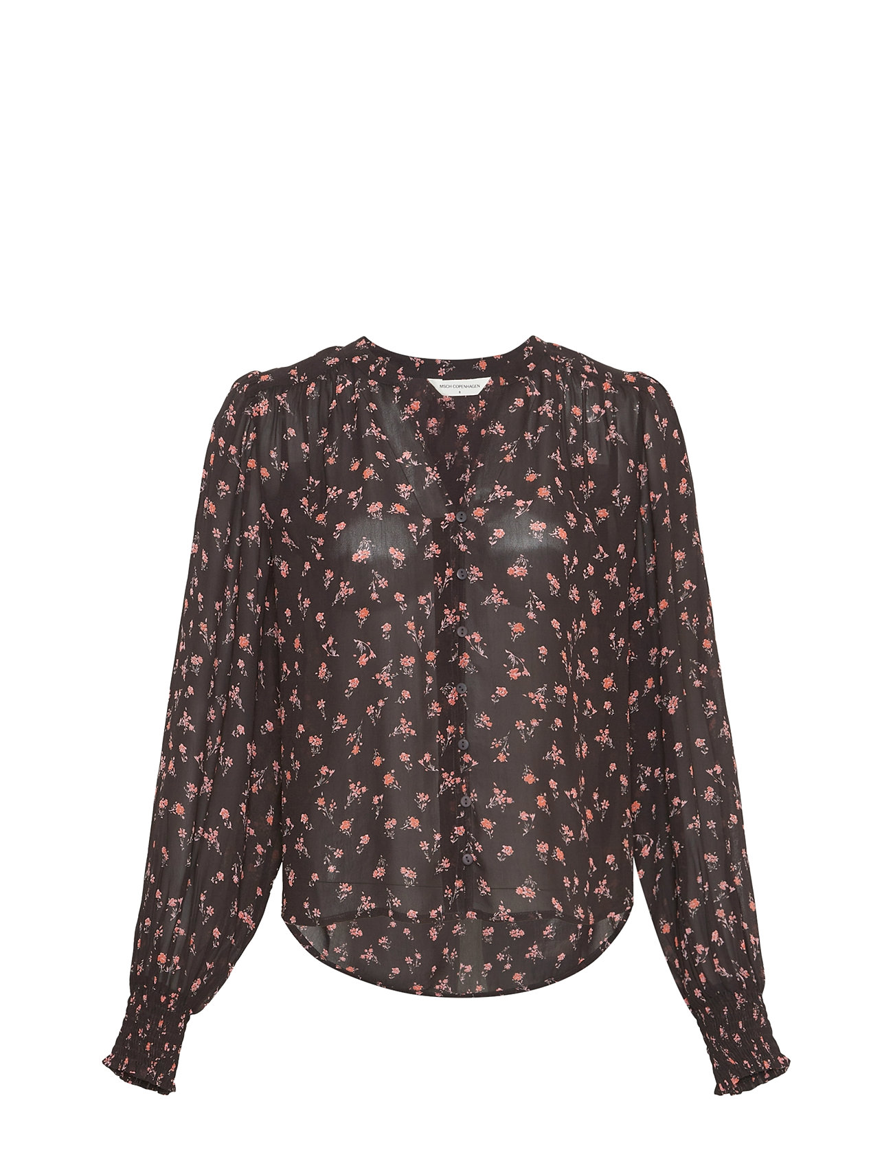 MSCH Copenhagen Mschevelda Orabella Shirt Aop, XS, Black, Bluser > Langærmede, Dame