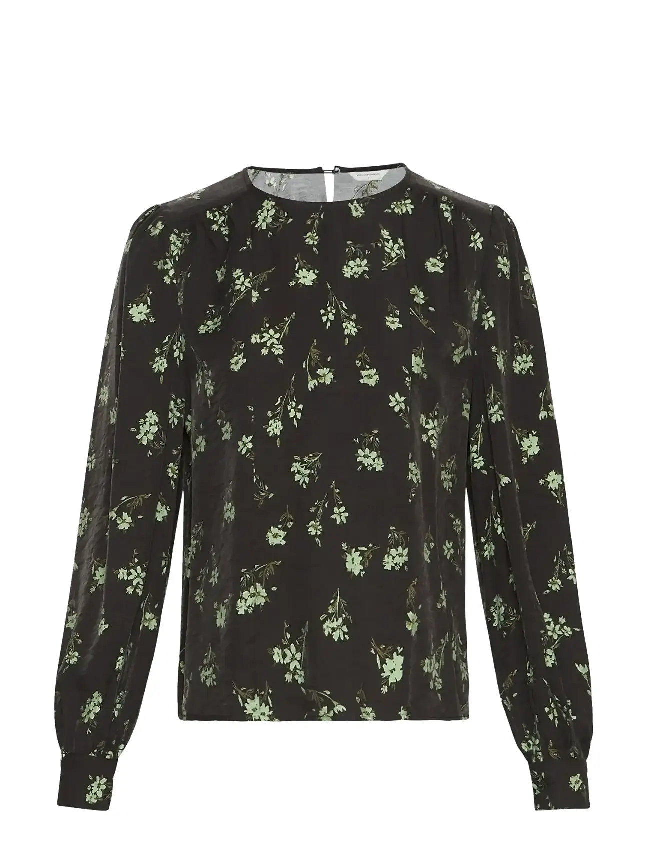 MSCH Copenhagen Mschjusine Karalynn Top Aop, XS, Black, Bluser > Langærmede, Dame