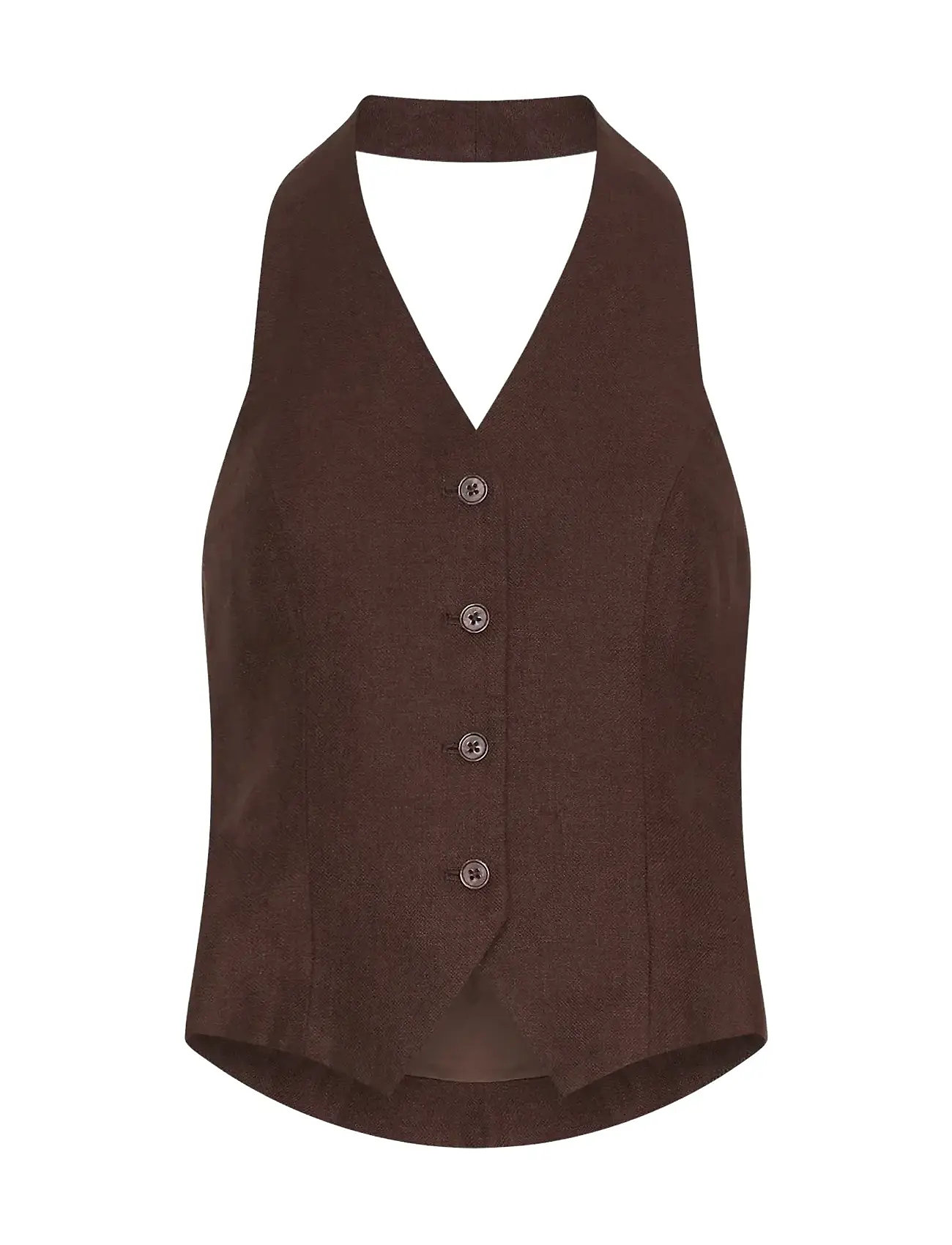 MSCH COPENHAGEN Mschnaira Claritta Halterneck Weste Braun - XL - Damen