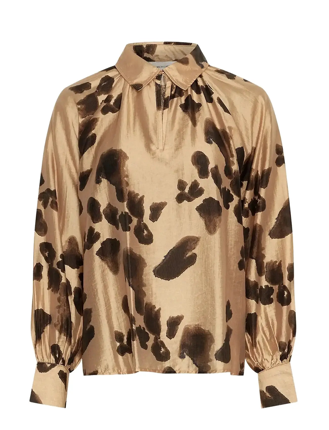 MSCH Copenhagen Mschnilla Romina Top Aop, S, Beige, Skjorter > Langærmede, Dame