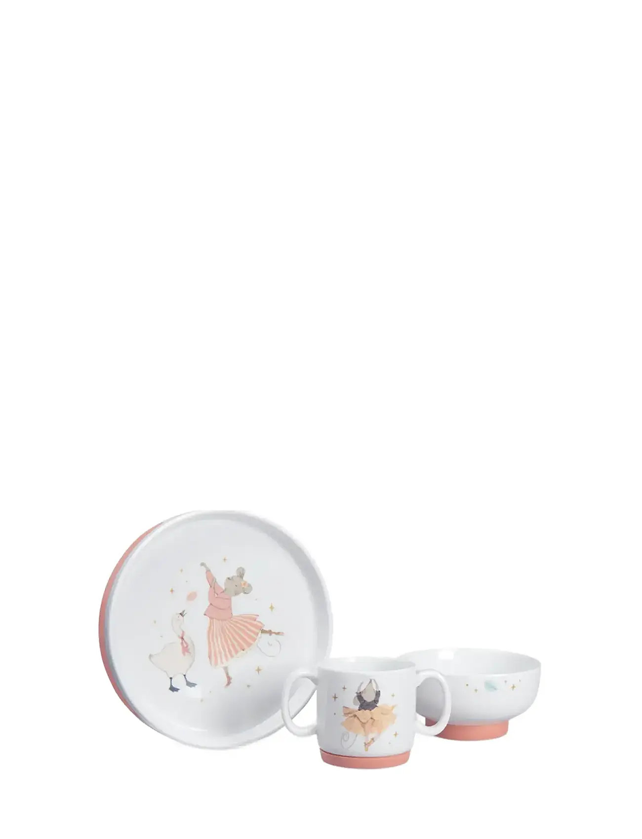 Moulin Roty Porcelain Dish Set - La Petite Ecole De Danse, One Size, White, Tallerkener Og Skåle > Tallerkener, Børn