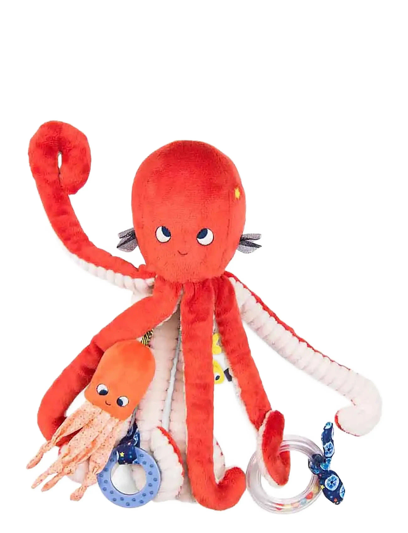 Activity Octopus 35 Cm - Les Aventures De Paulie Toys Soft Toys Stuffed Animals Red Moulin Roty