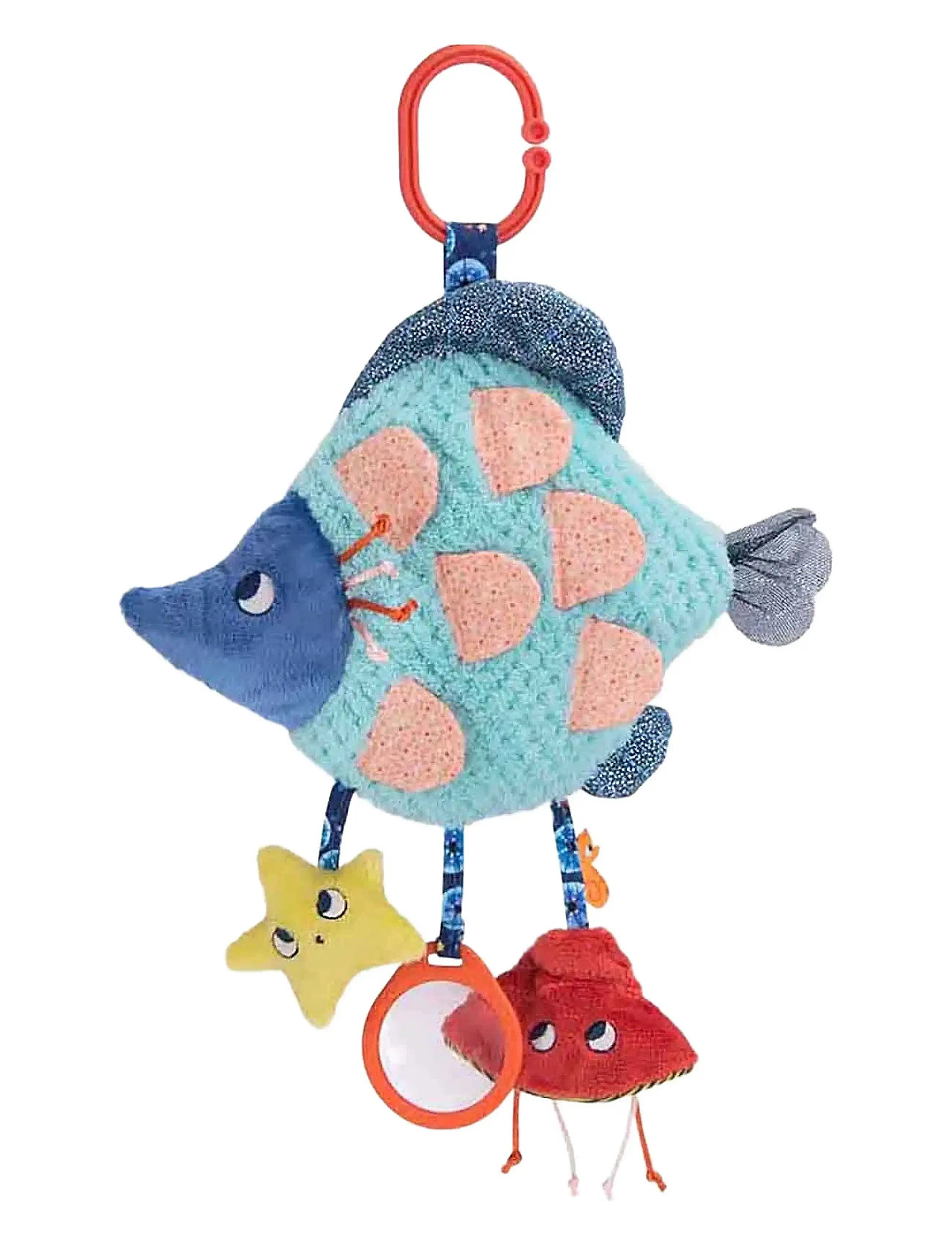 Hanging Activity Toy - Blue Fish 40 Cm - Les Aventures De Paulie Toys Baby Toys Rattles Multi/patterned Moulin Roty