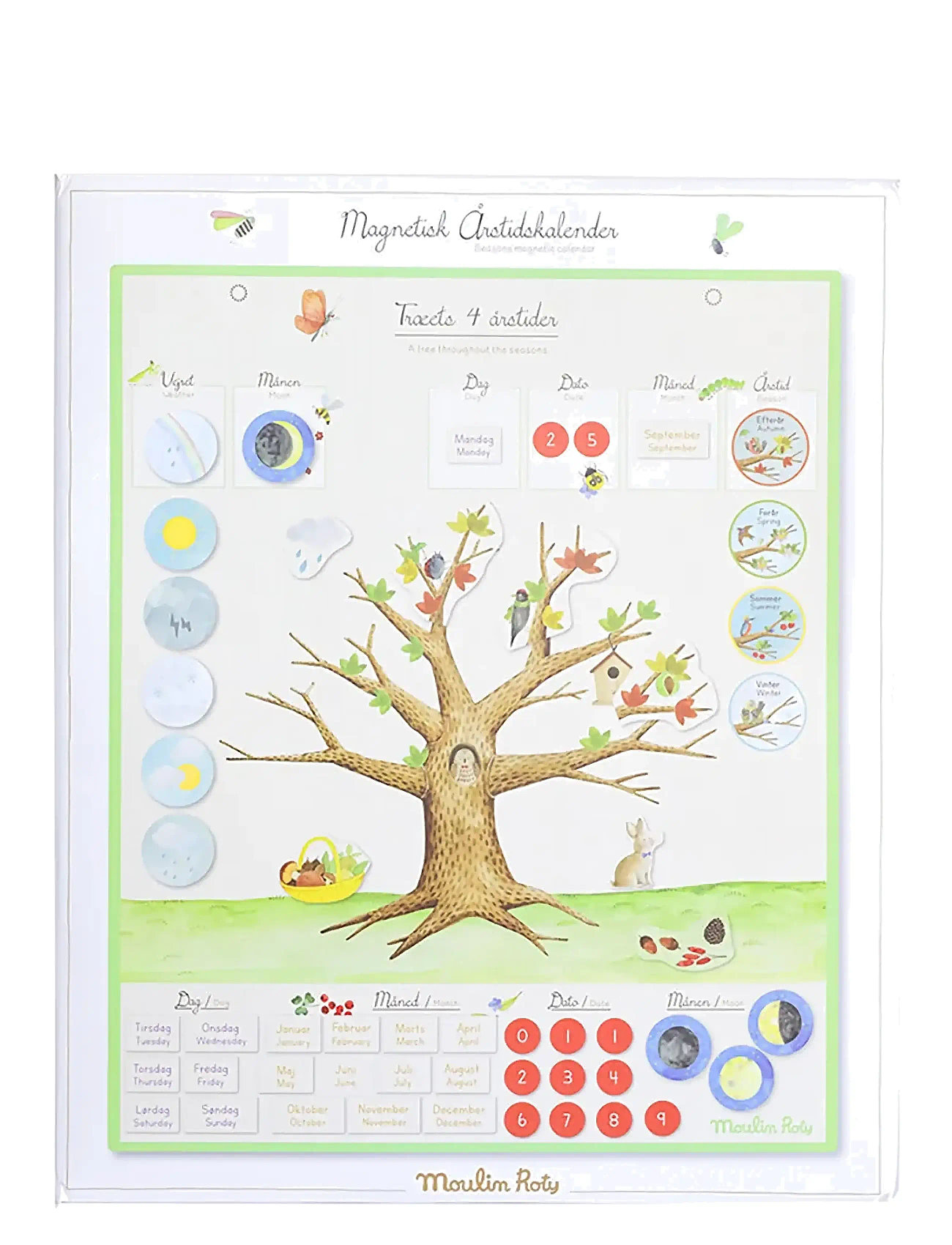 Magnetic Calendar - Seasons In Danish Toys Creativity Drawing & Crafts Drawing Calendars & Notebooks Multi/patterned Moulin Roty
