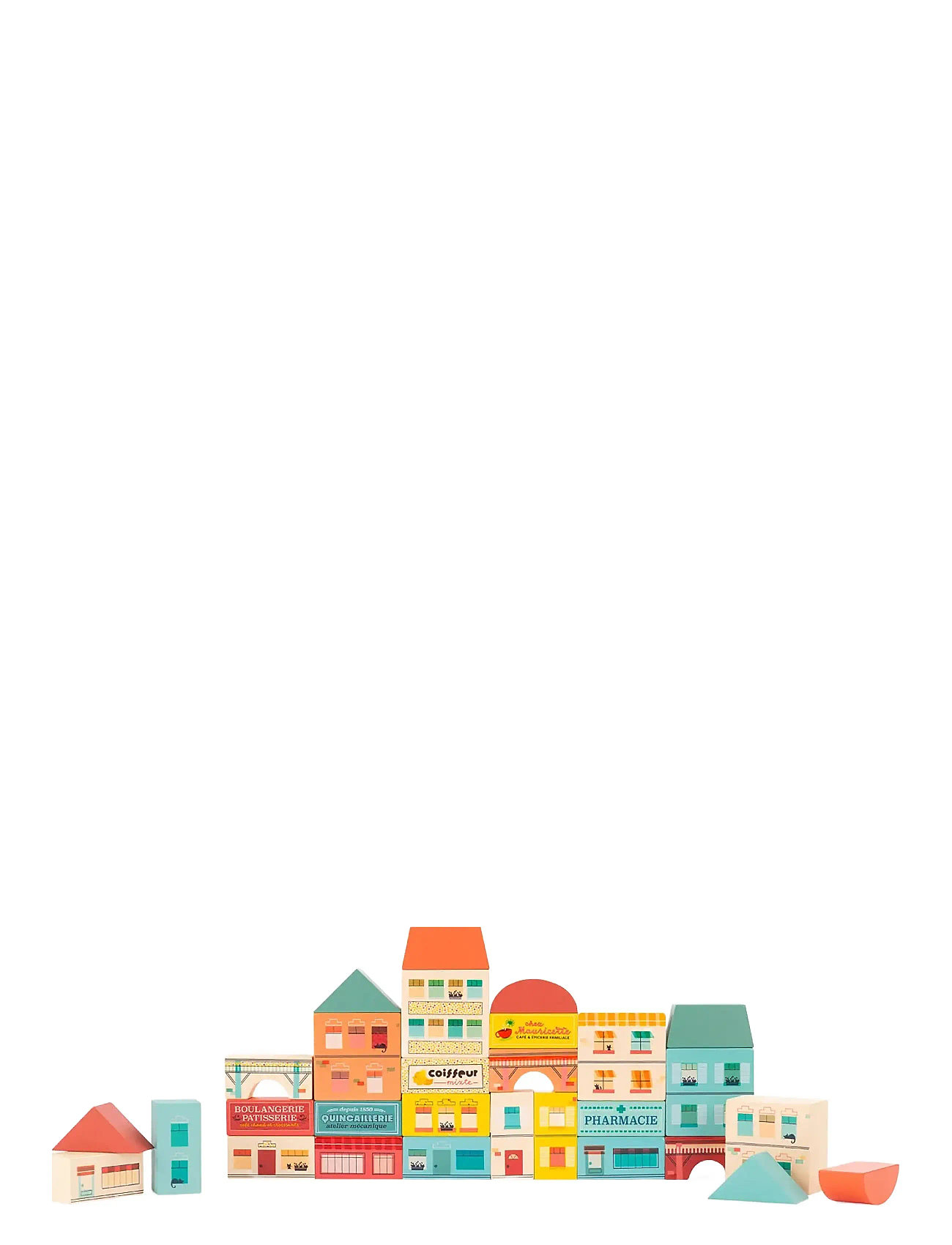 Building Blocks - Village - Avenue Du Moulin Toys Building Sets & Blocks Building Blocks Multi/patterned Moulin Roty