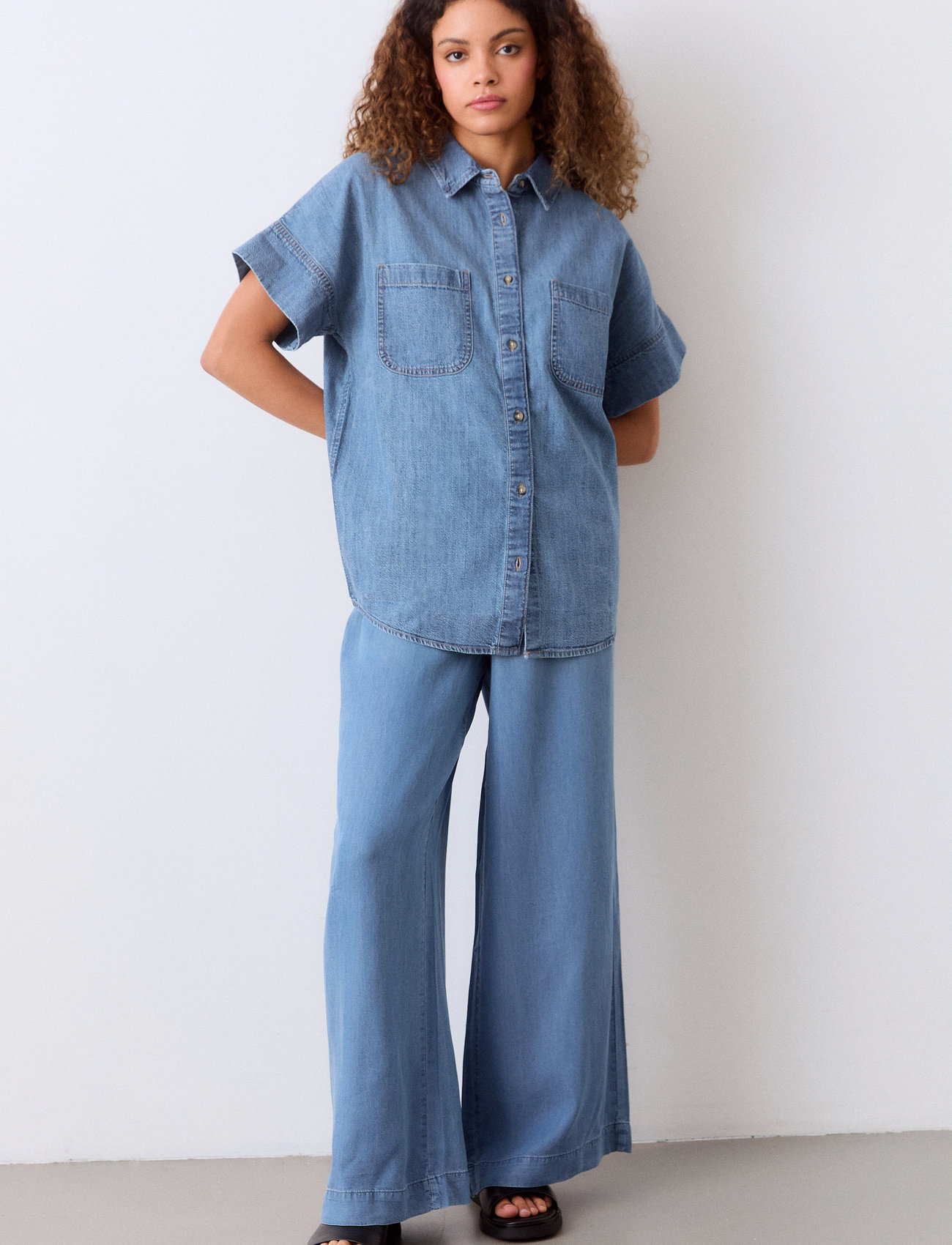 Movesgood Lyon Trousers, S, Blue, Nat- Og Loungewear > Bukser, Dame